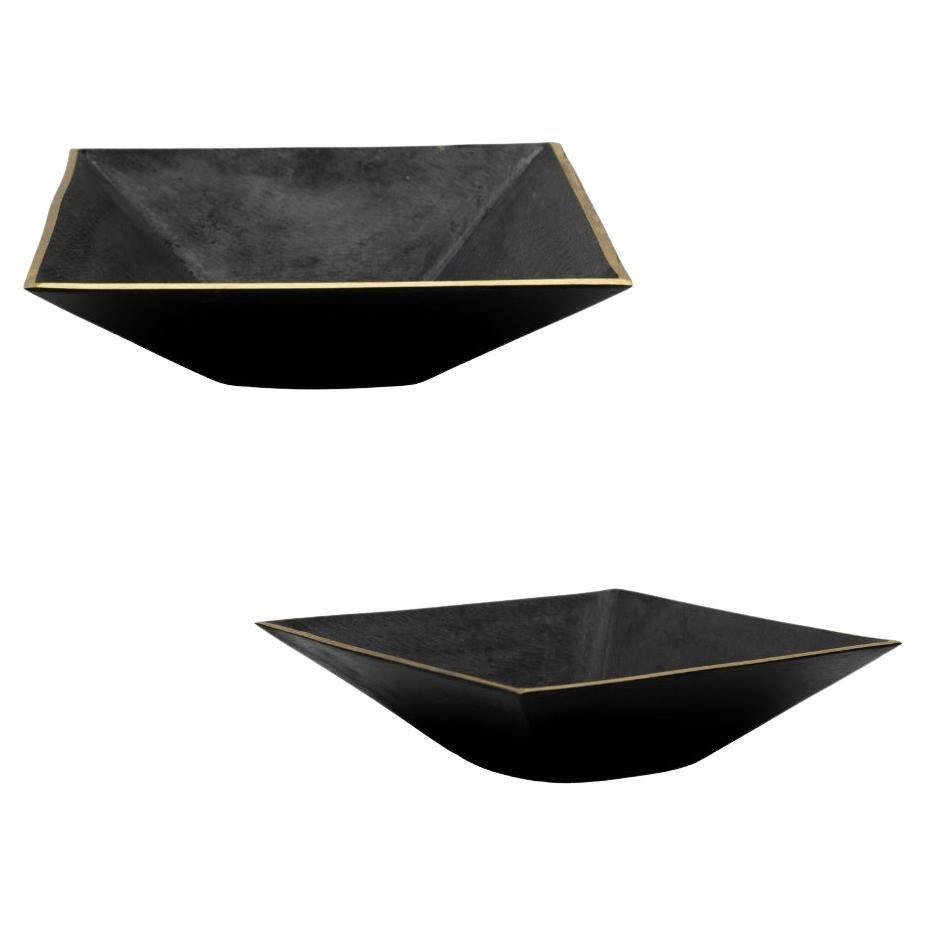 Carl Auböck Model #4482 Patinated Brass Square Dish For Sale