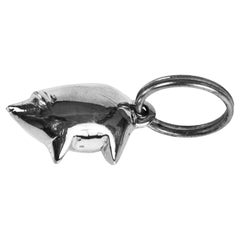 Carl Auböck Model #4500 'Lucky Pig' Polished Nickel Figurine Keyring