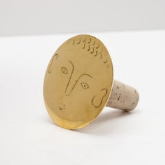 Carl Auböck Modello #4682 'Face' Tappo per bottiglia in ottone lucido