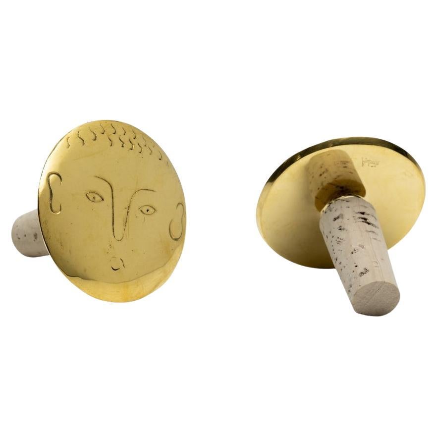 Carl Auböck Modelo #4682 Tapón de Botella de Latón Pulido "Cara en venta