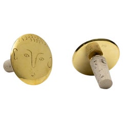 Carl Auböck Modèle #4682 Bouchon de bouteille en laiton poli 'Face