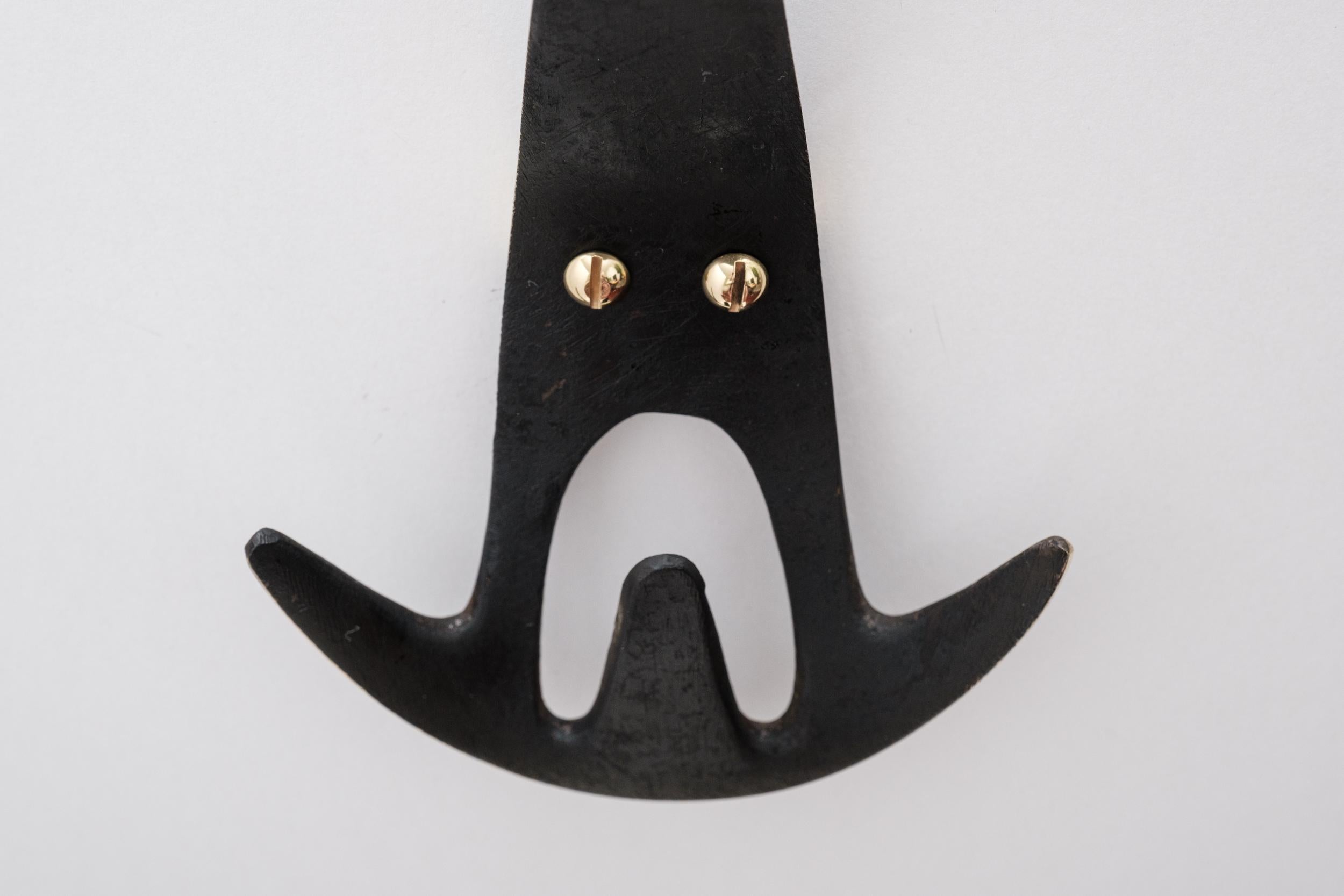 Carl Auböck Model #4903 Patinated Brass Hook For Sale 4