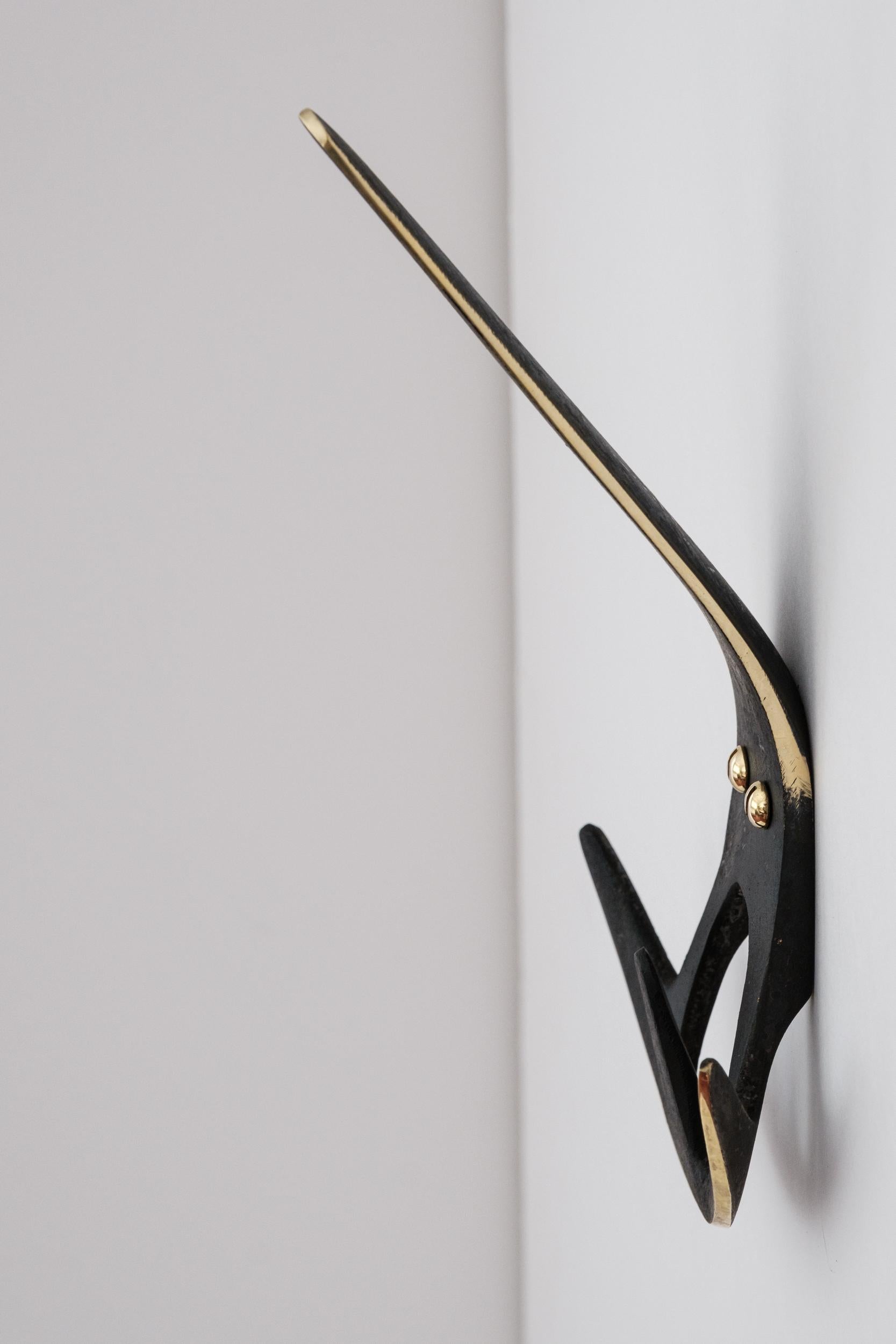 Carl Auböck Model #4903 Patinated Brass Hook For Sale 6