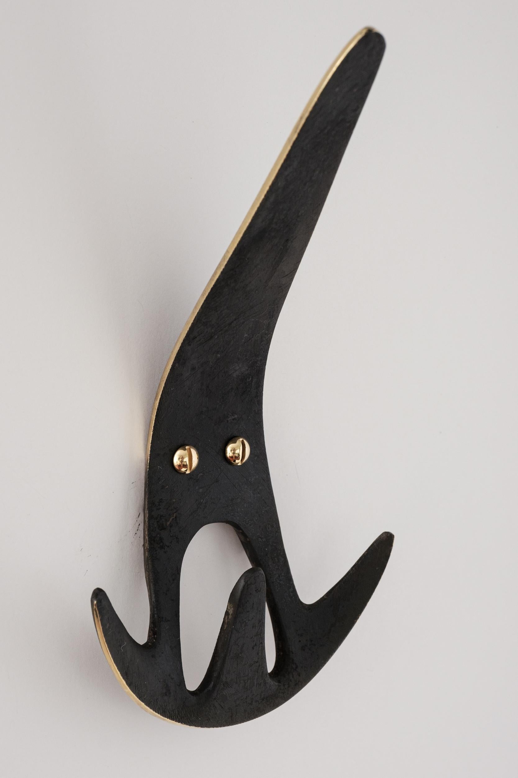 Carl Auböck Model #4903 Patinated Brass Hook For Sale 2