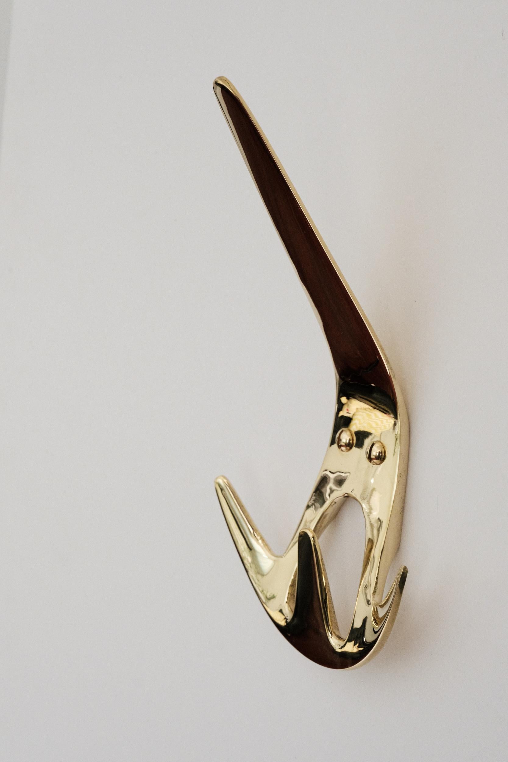 Carl Auböck Model #4903 Polished Brass Hook For Sale 4