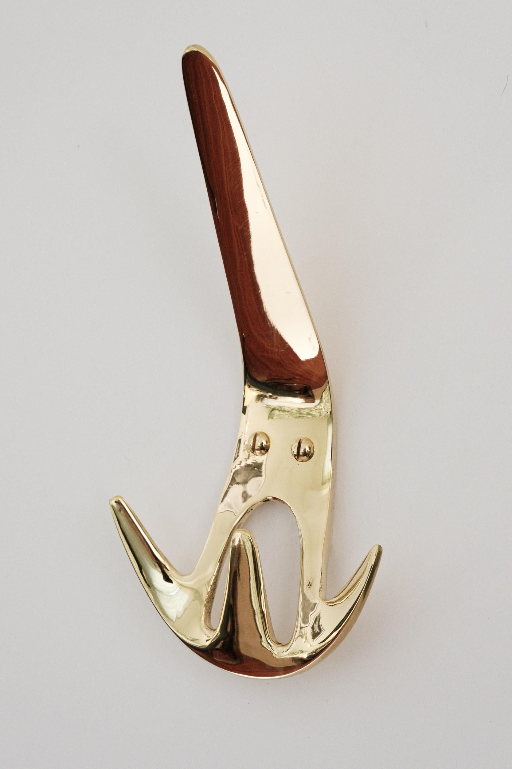 Carl Auböck Model #4903 Polished Brass Hook For Sale 5