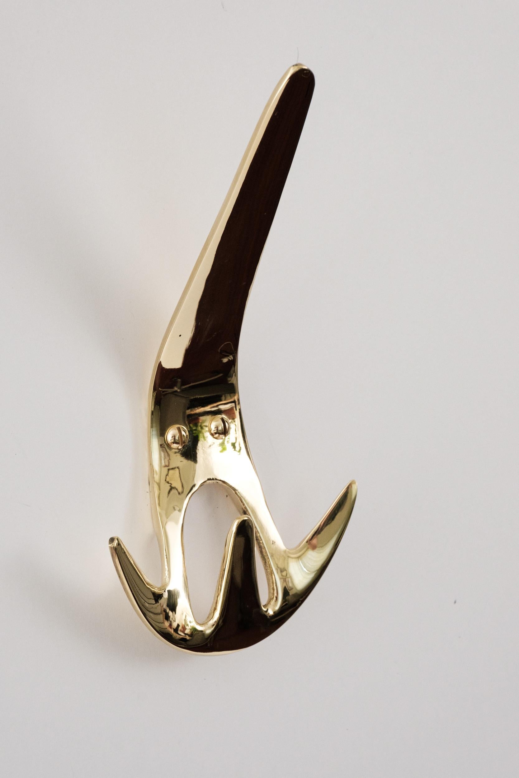 Carl Auböck Model #4903 Polished Brass Hook For Sale 6
