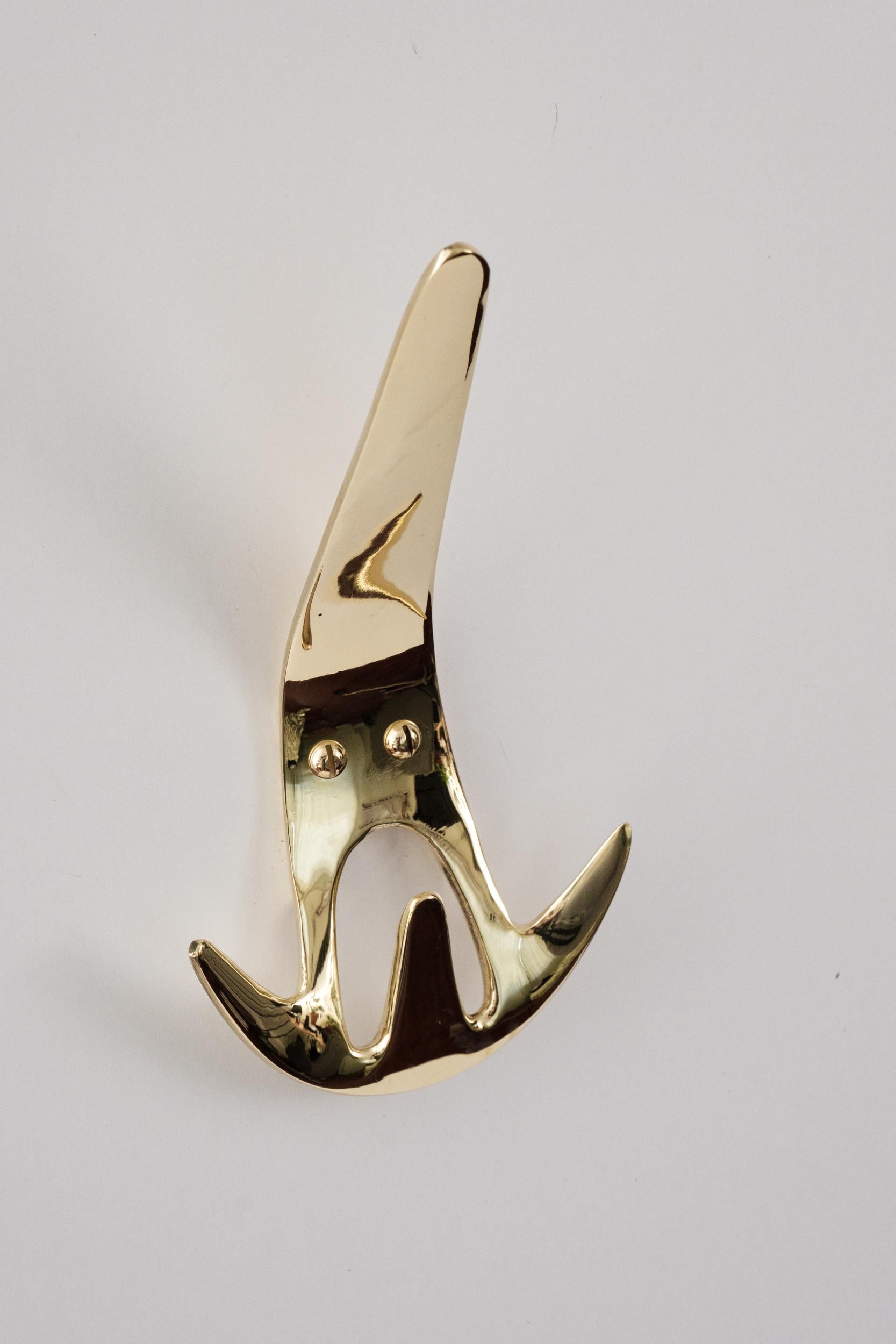 Carl Auböck Model #4903 Polished Brass Hook For Sale 7