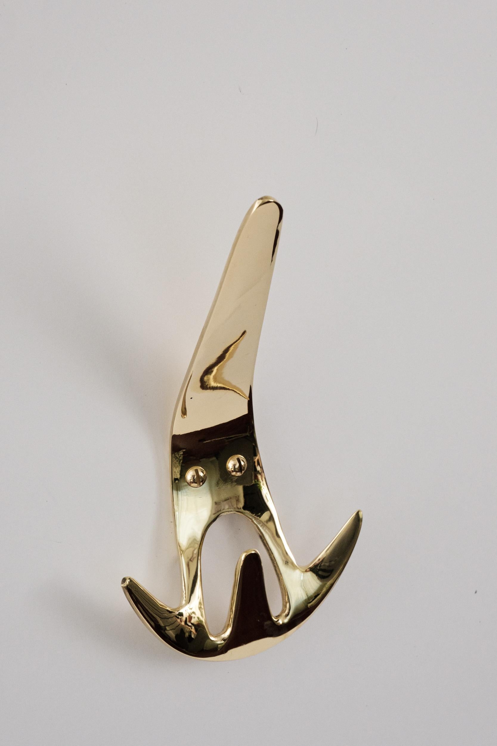 Carl Auböck Model #4903 Polished Brass Hook For Sale 8