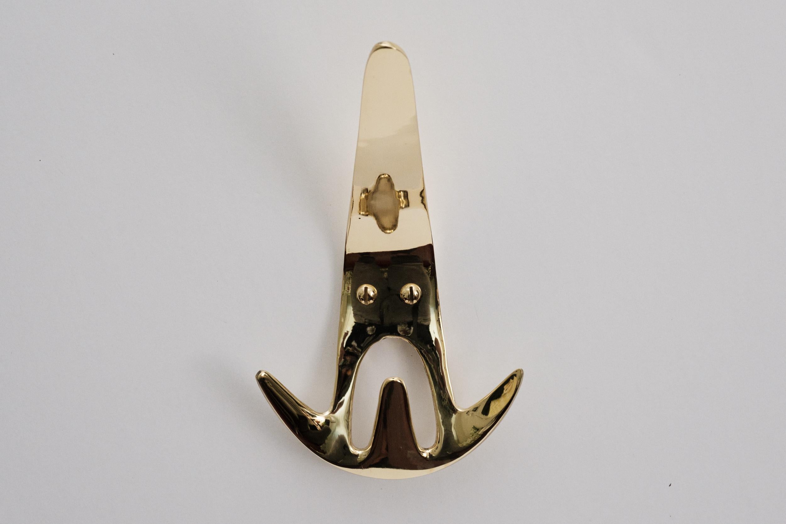 Carl Auböck Model #4903 Polished Brass Hook For Sale 9