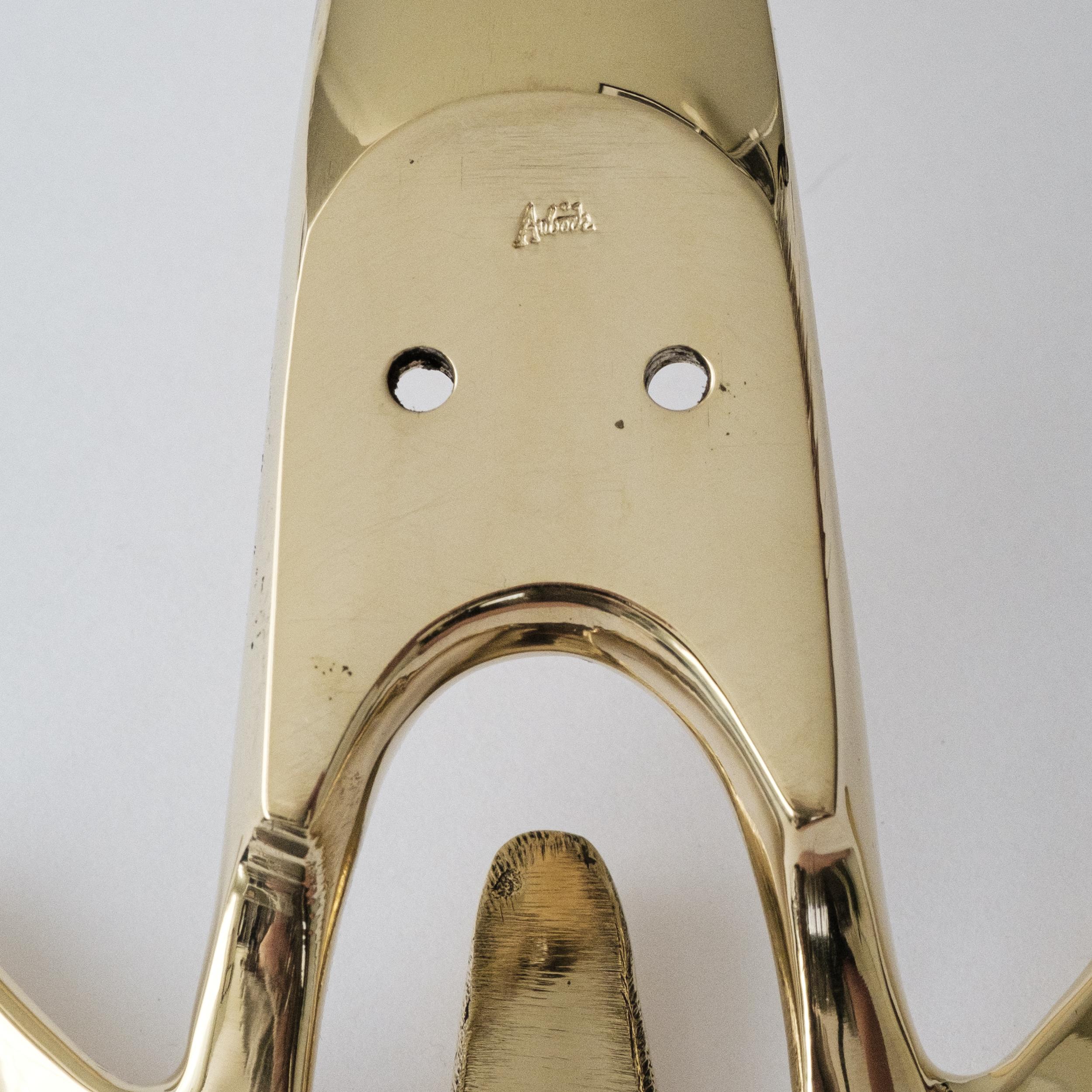 Carl Auböck Model #4903 Polished Brass Hook In New Condition For Sale In Glendale, CA