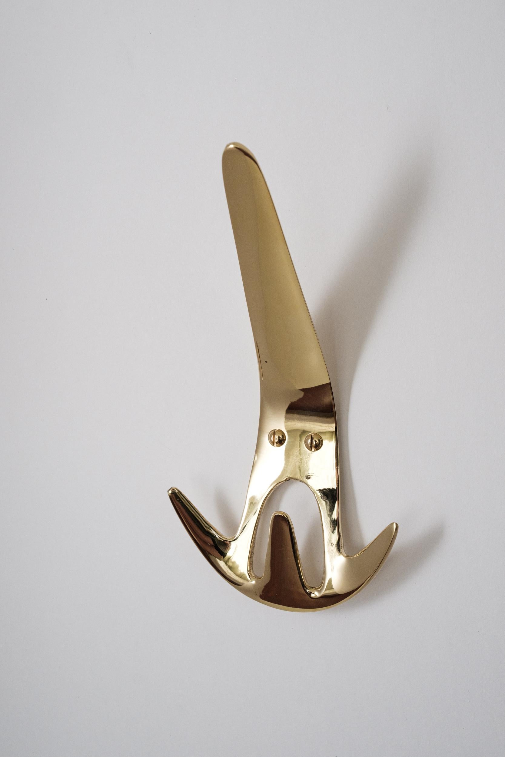 Carl Auböck Model #4903 Polished Brass Hook For Sale 3