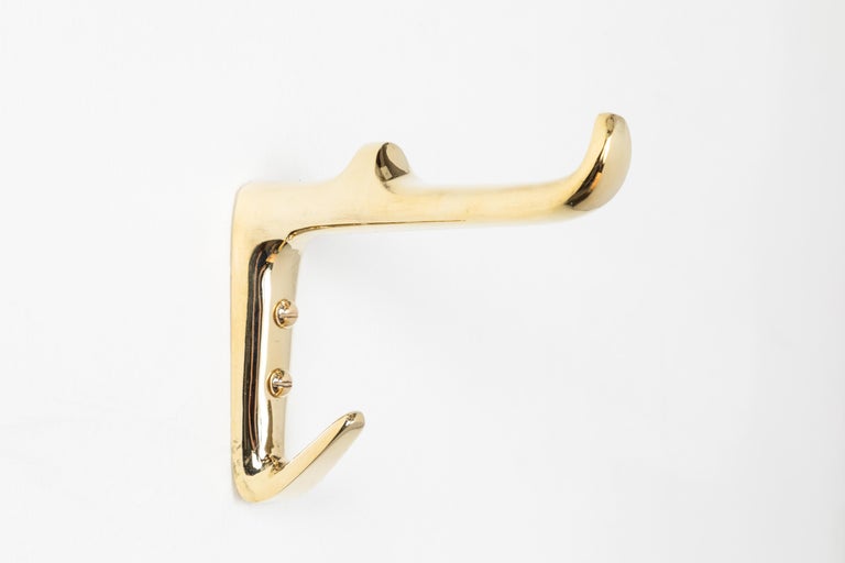 Mid-Century Modern Carl Auböck Model #4965 Large Brass Hook For Sale