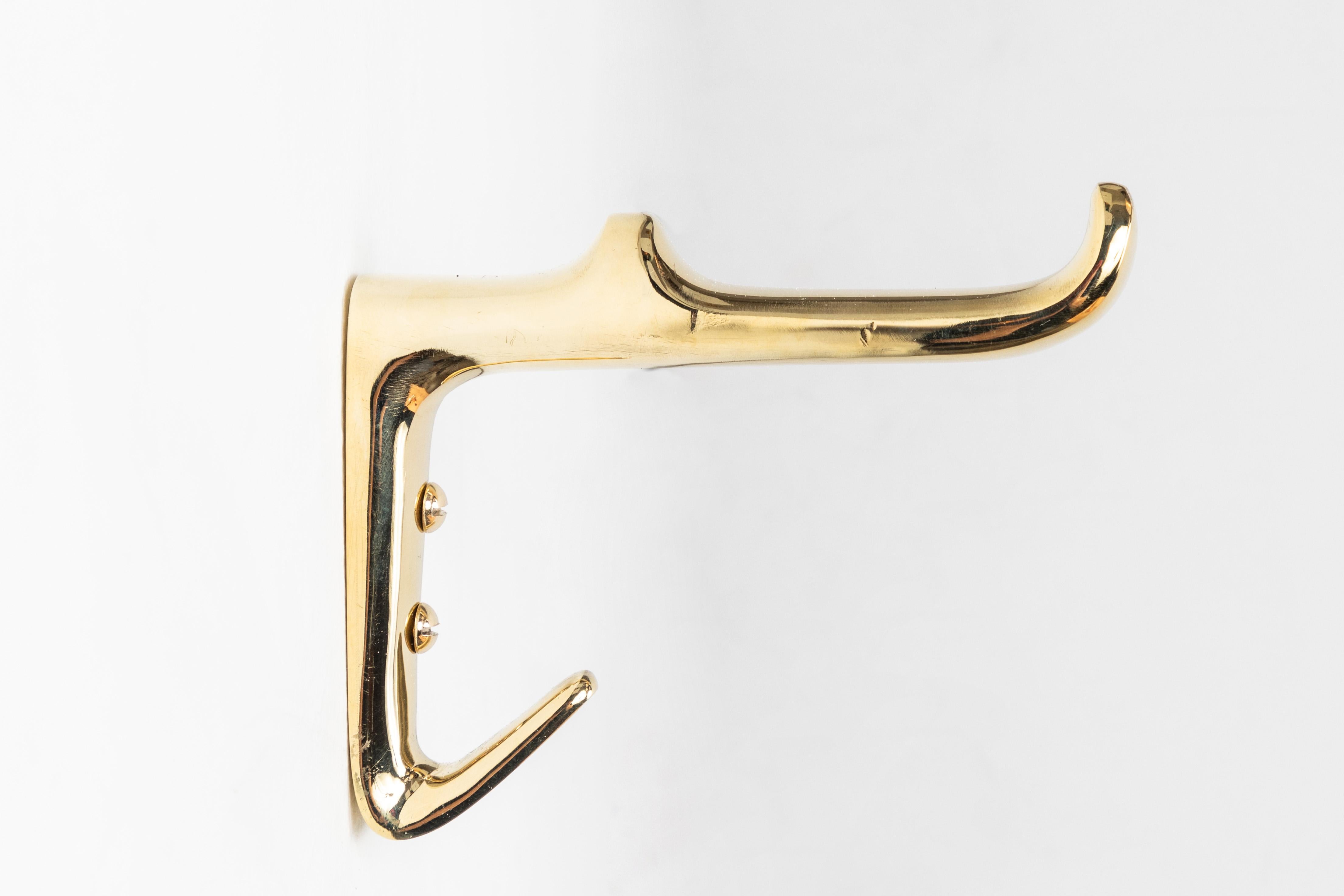 Austrian Carl Auböck Model #4965 Large Brass Hook For Sale