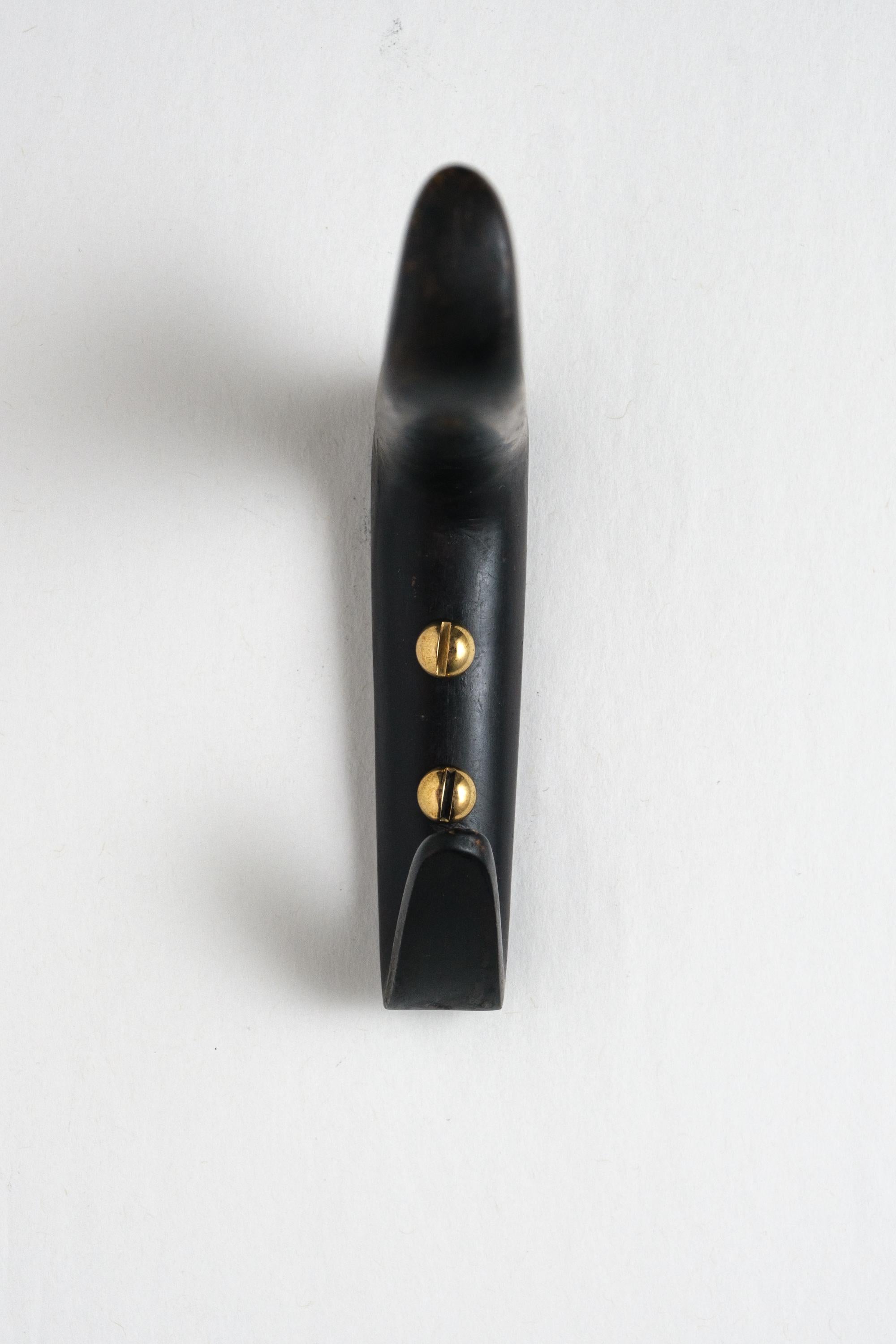 Carl Auböck Model #4965 Patinated Brass Hook For Sale 1
