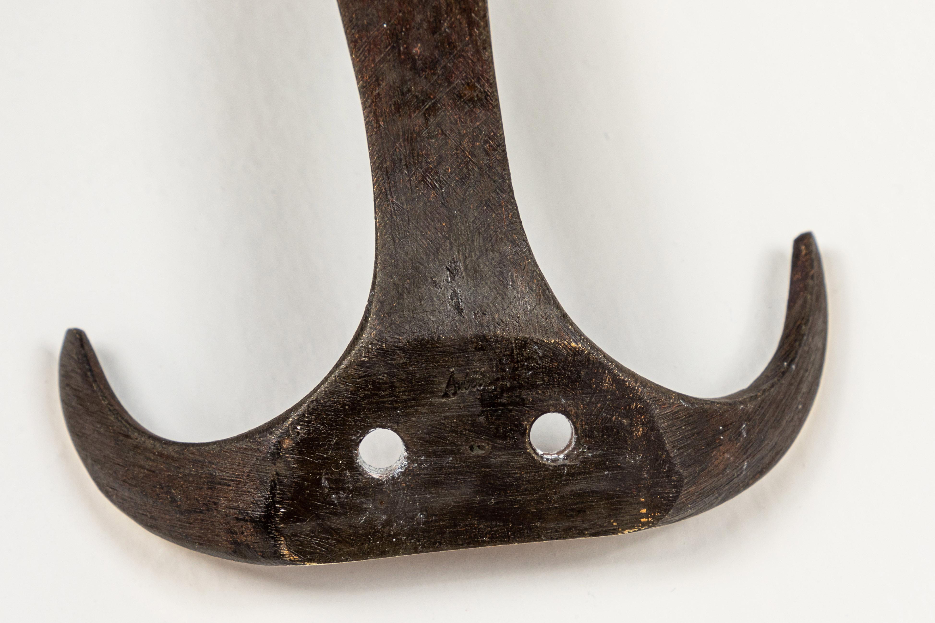 Carl Auböck Model #4982 Patinated Brass Hook For Sale 12