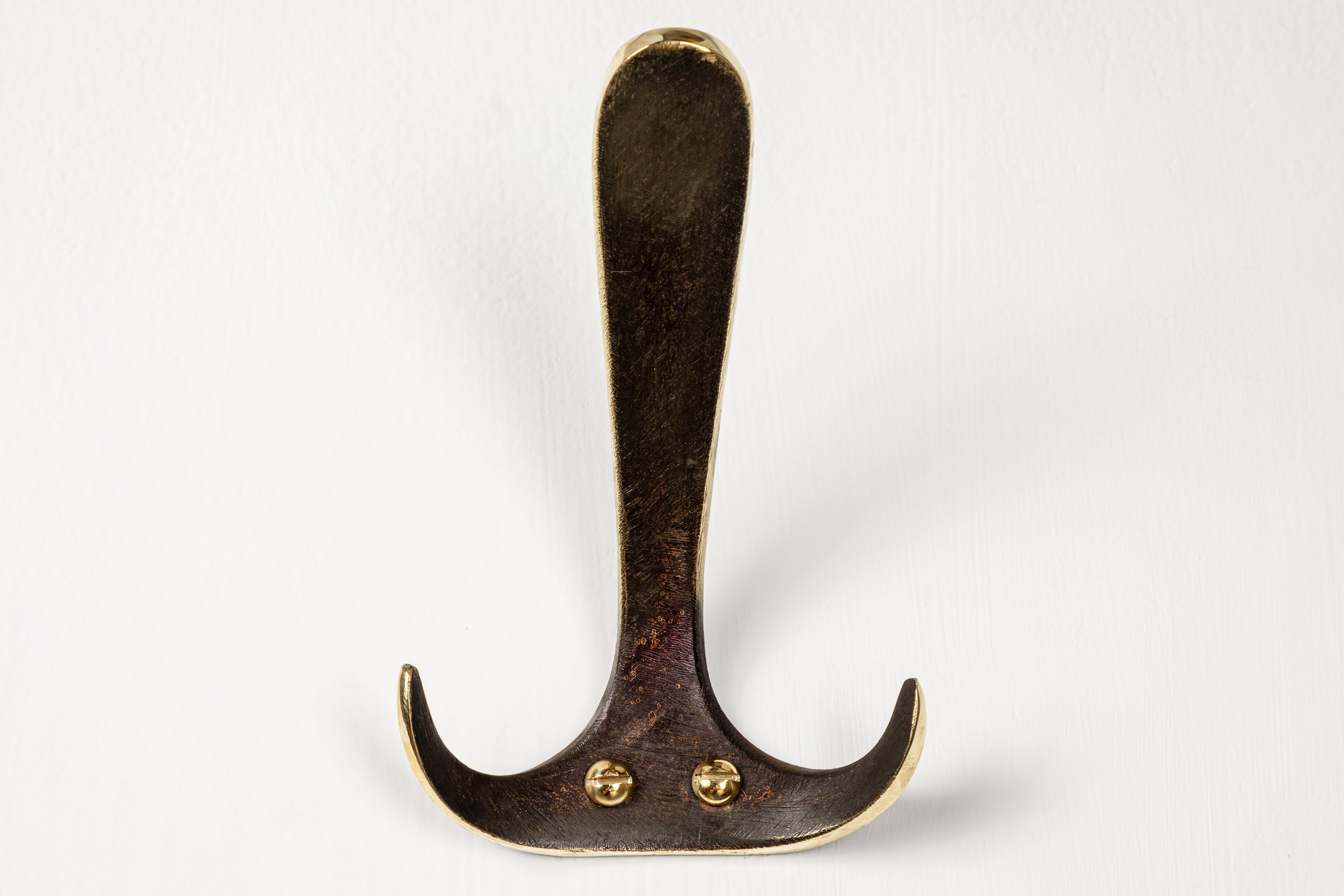 Carl Auböck Model #4982 Patinated Brass Hook For Sale 1