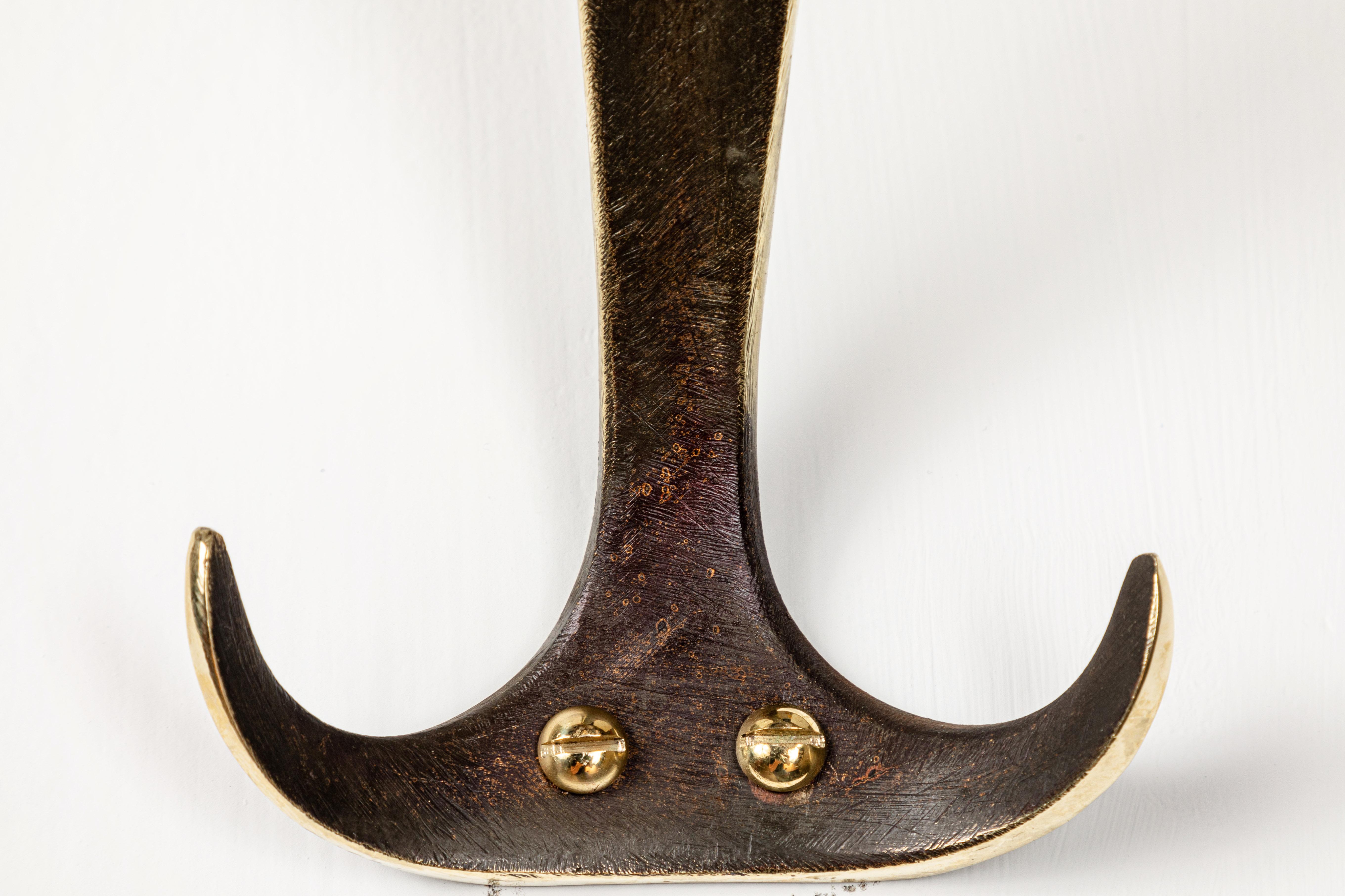 Carl Auböck Model #4982 Patinated Brass Hook For Sale 2
