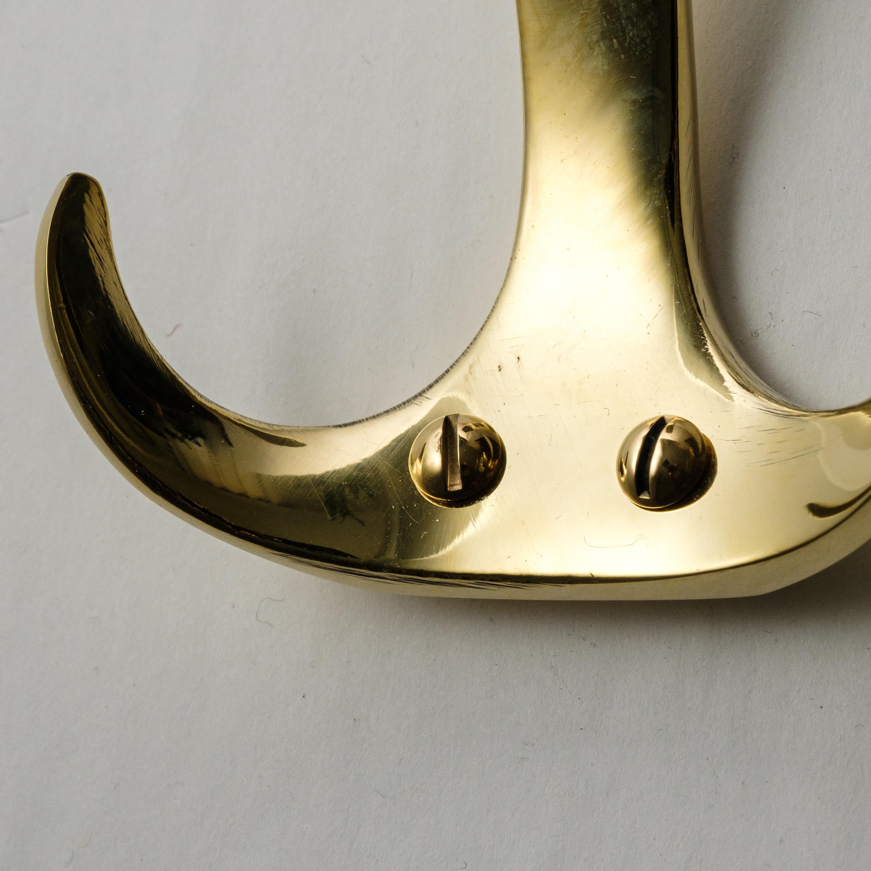 Carl Auböck Model #4982 Polished Brass Hook For Sale 7