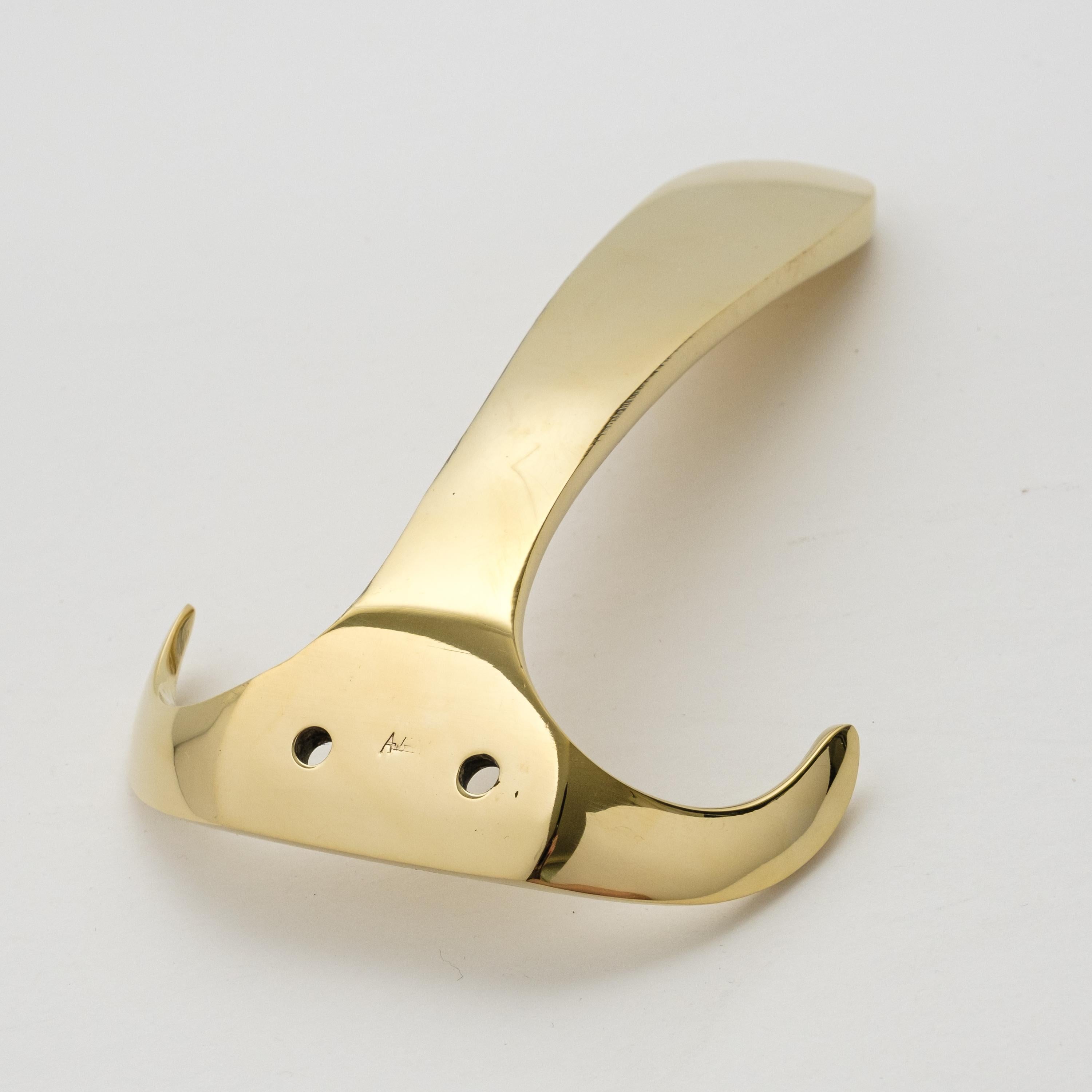 Carl Auböck Model #4982 Polished Brass Hook For Sale 8