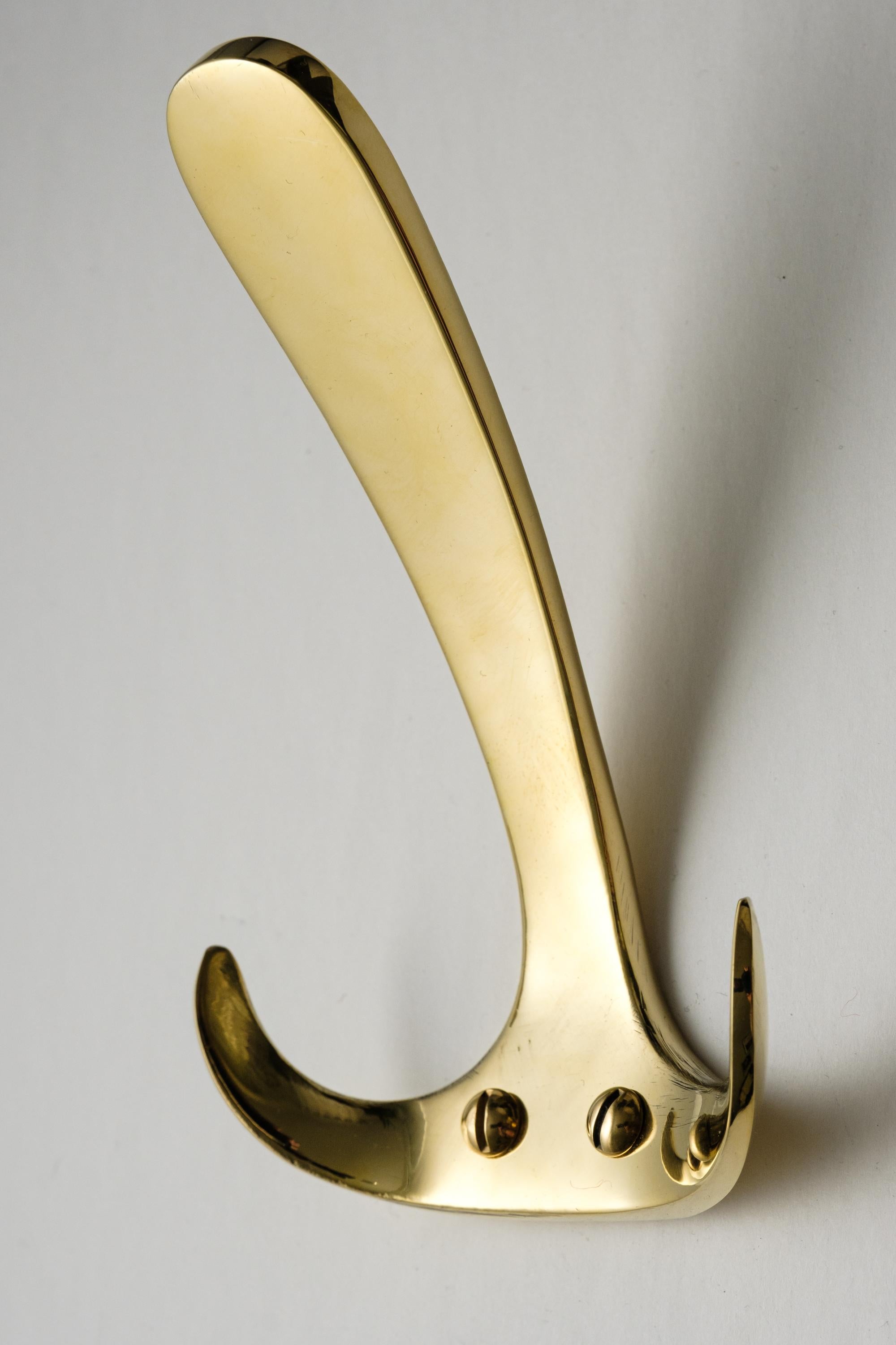 Carl Auböck Model #4982 Polished Brass Hook For Sale 2
