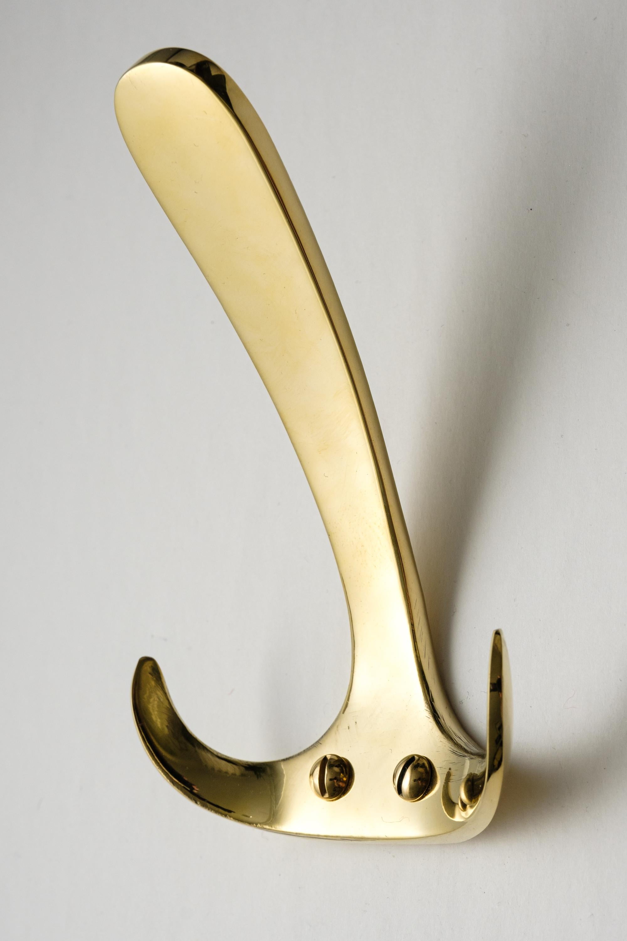 Carl Auböck Model #4982 Polished Brass Hook For Sale 3