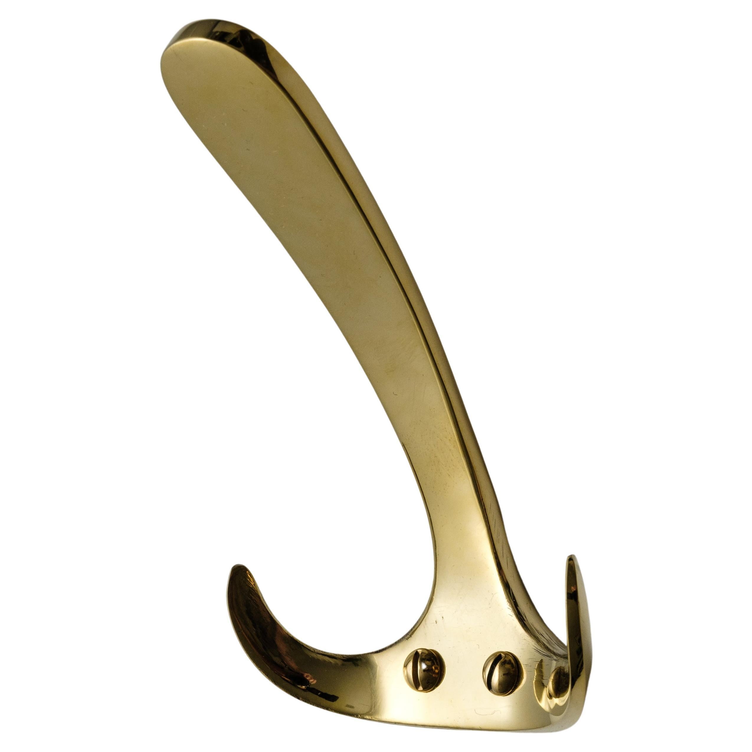 Carl Auböck Model #4982 Polished Brass Hook For Sale