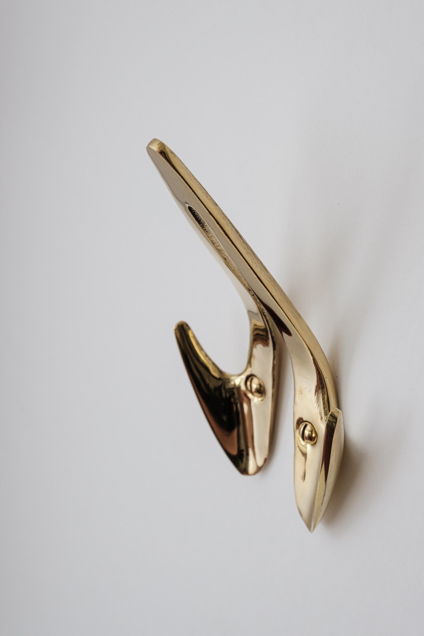 Carl Auböck Model #4994 Polished Brass Hook For Sale 8