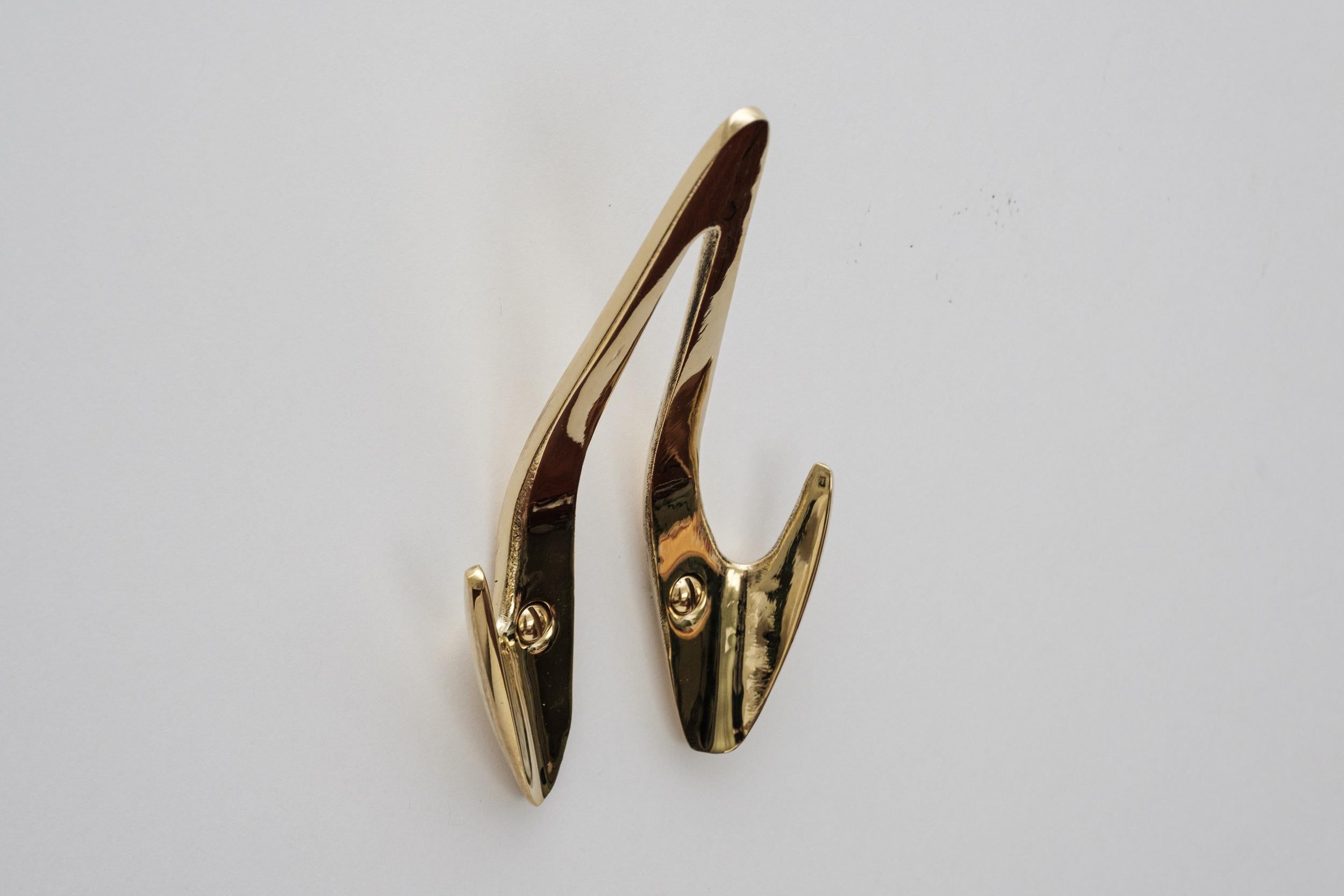 Carl Auböck Model #4994 Polished Brass Hook For Sale 1