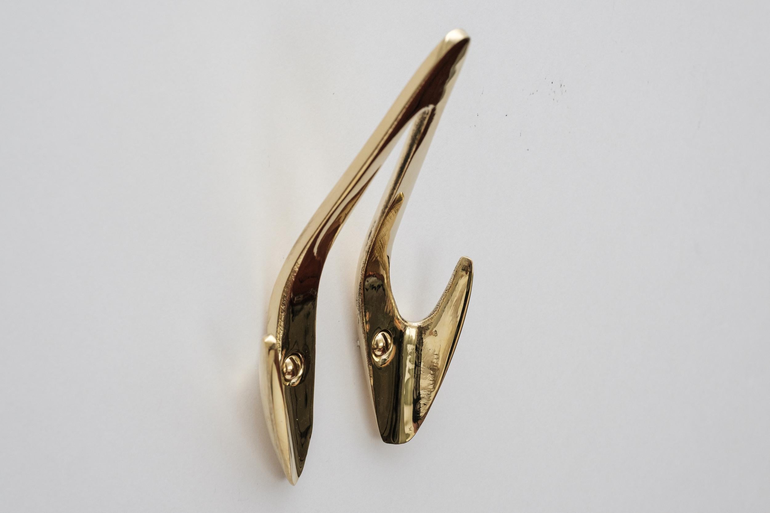 Carl Auböck Model #4994 Polished Brass Hook For Sale 2