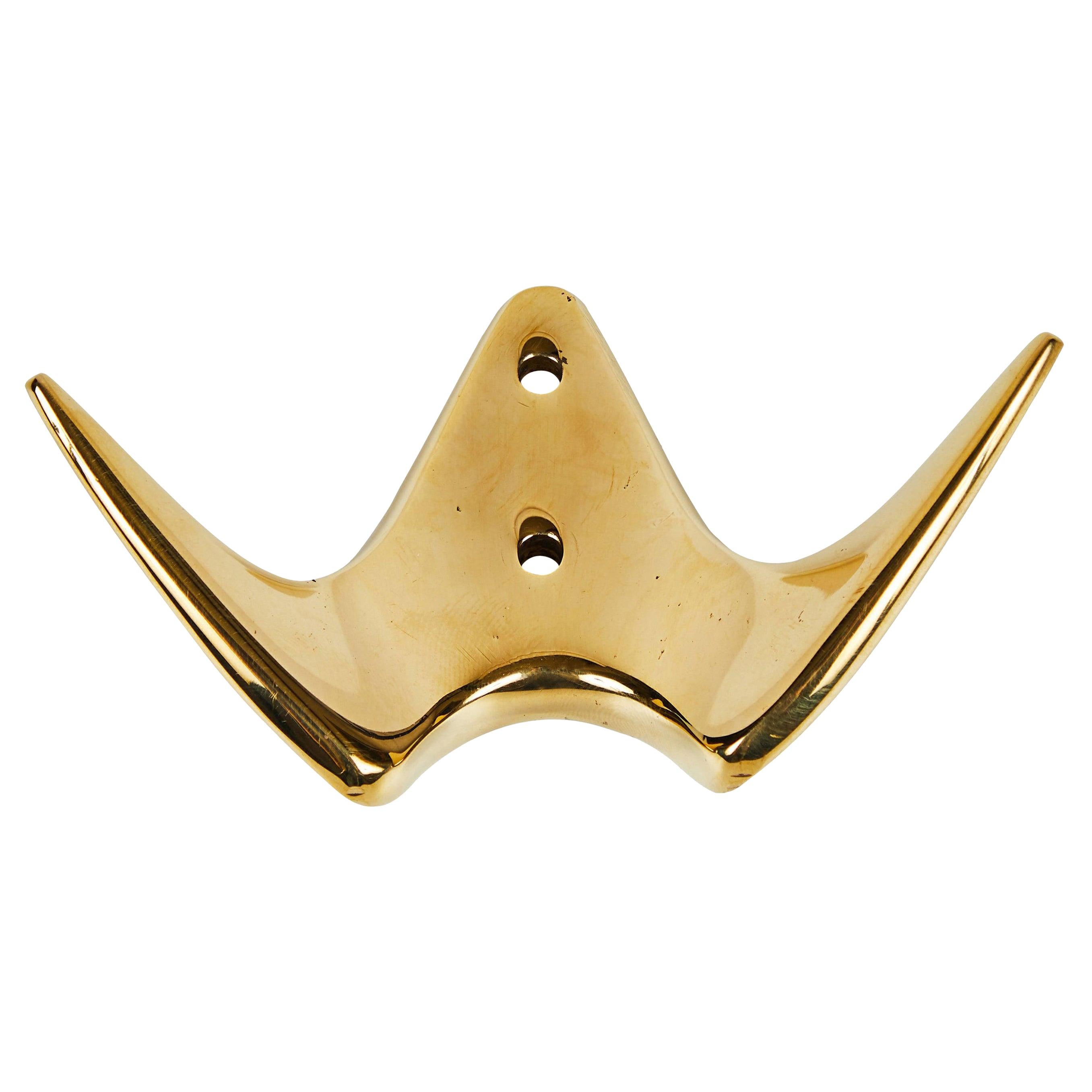 Carl Auböck Model #4995 Polished Brass Hook For Sale