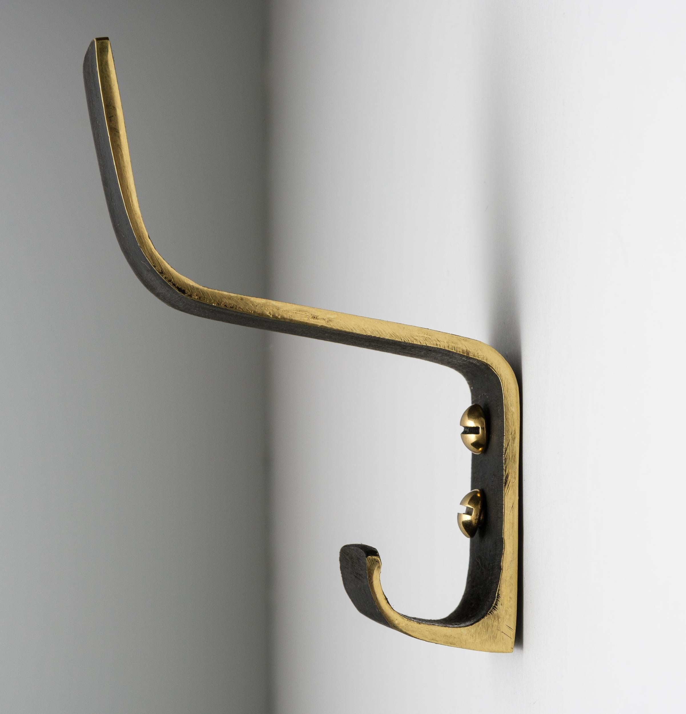 Contemporary Carl Auböck Model #5261 Patinated Brass Hook For Sale