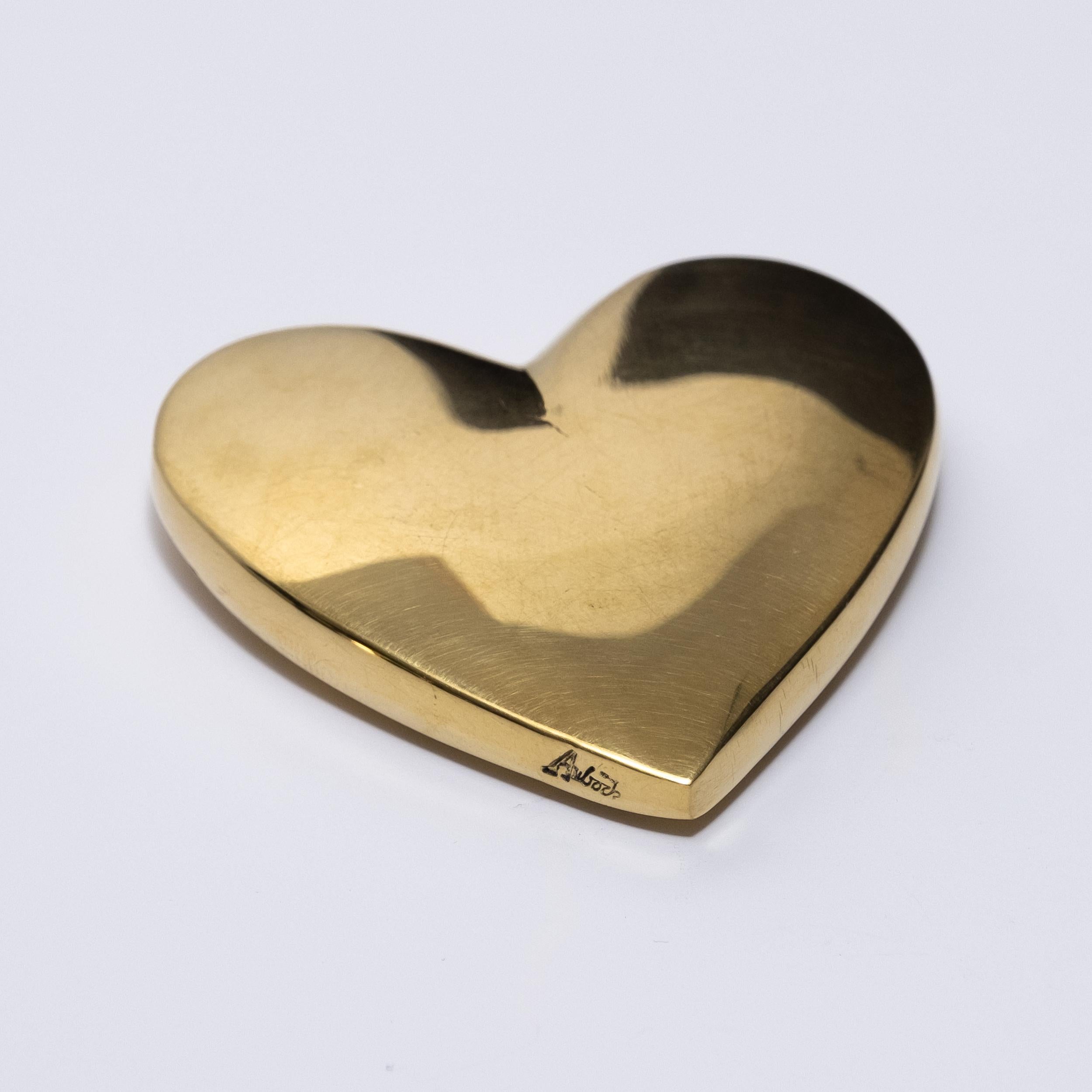 Poli Carl Auböck Modèle #5371 Presse-papier en laiton poli 'Heart' (coeur) en vente