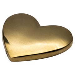 Carl Auböck Model #5371 'Heart' Polished Brass Paperweight
