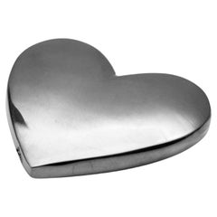 Carl Auböck Model #5371 'Heart' Polished Nickel Paperweight