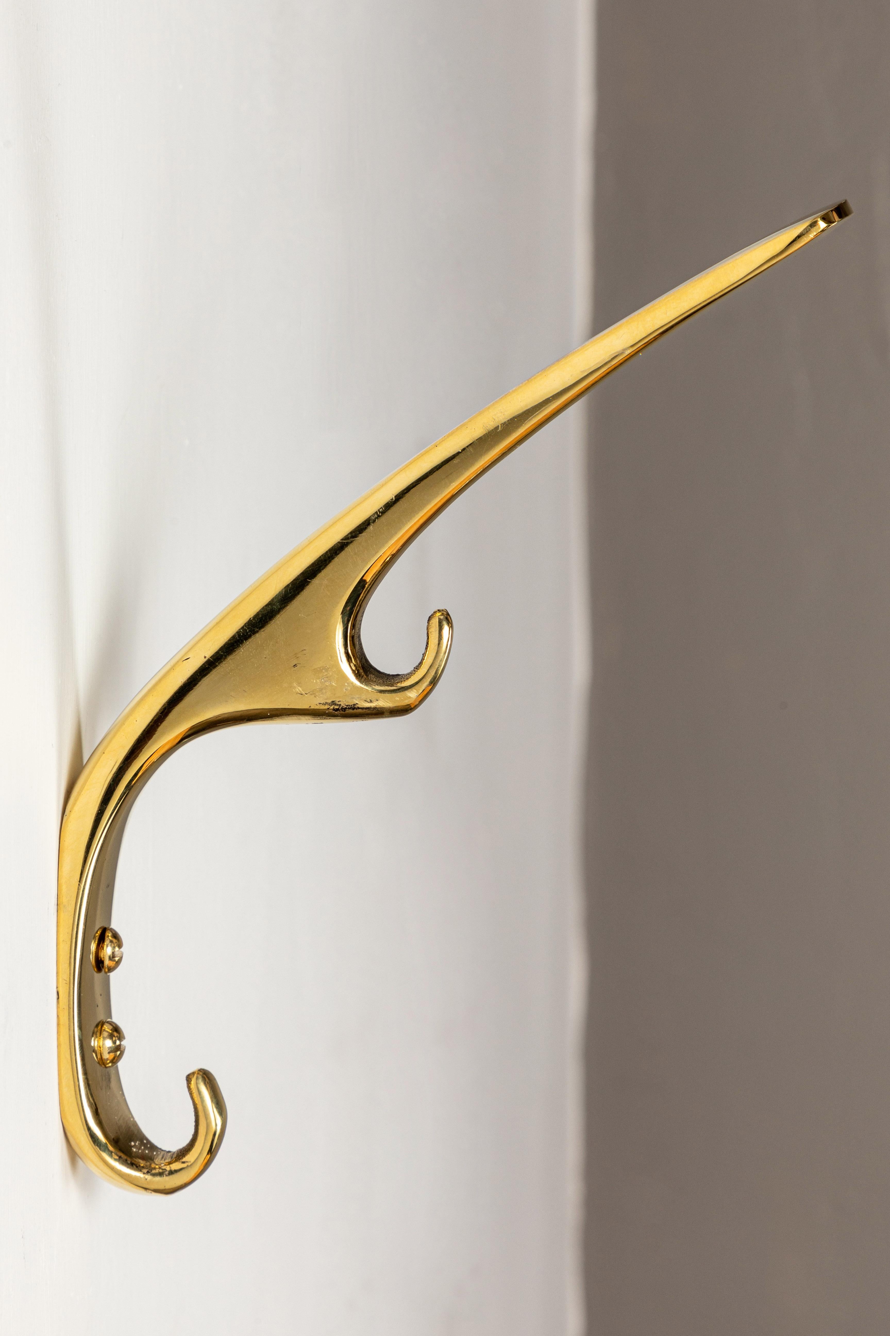 Austrian Carl Auböck Model #5439 Large Brass Hook For Sale