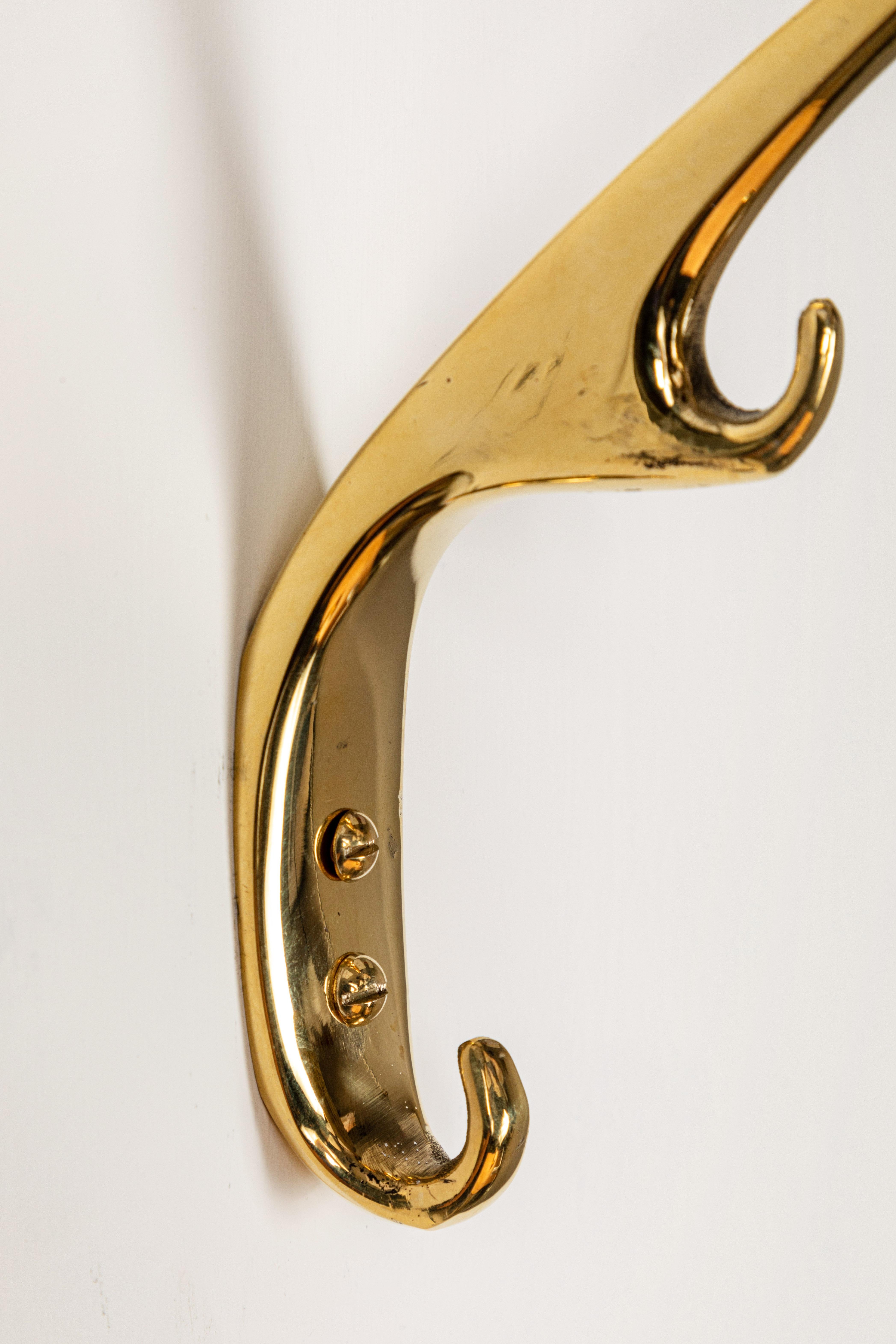 Contemporary Carl Auböck Model #5439 Large Brass Hook For Sale