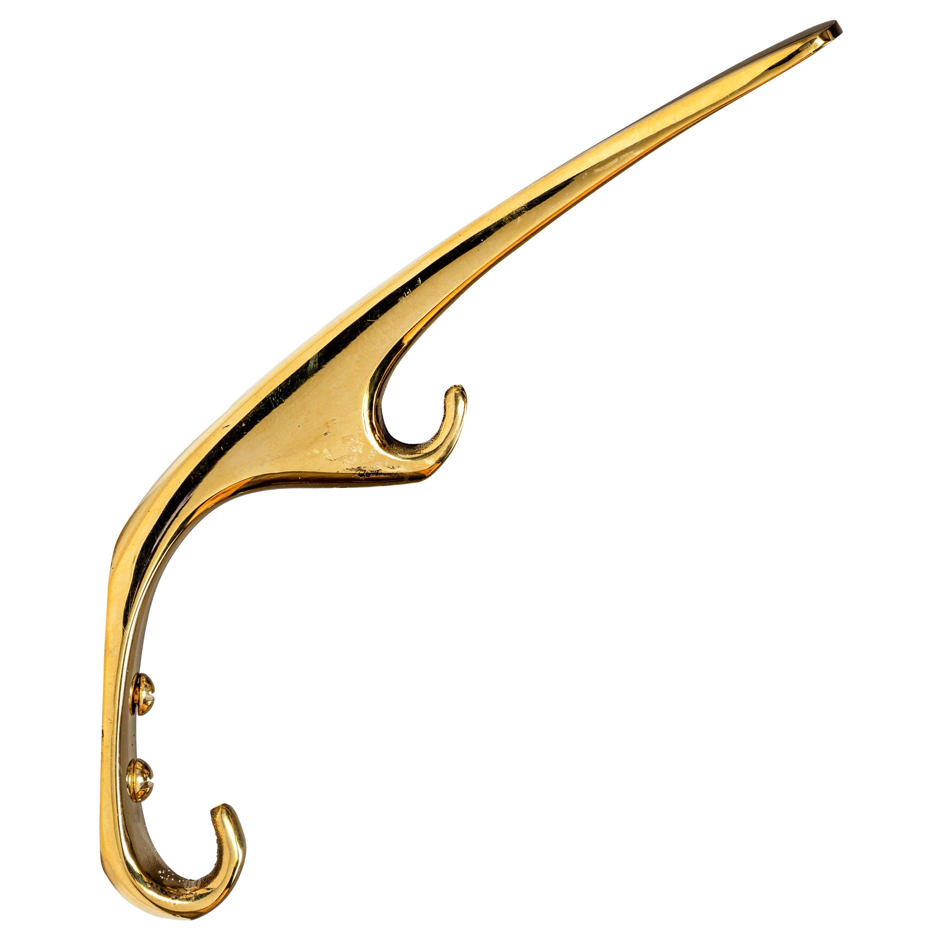 Carl Auböck Model #5439 Large Brass Hook For Sale