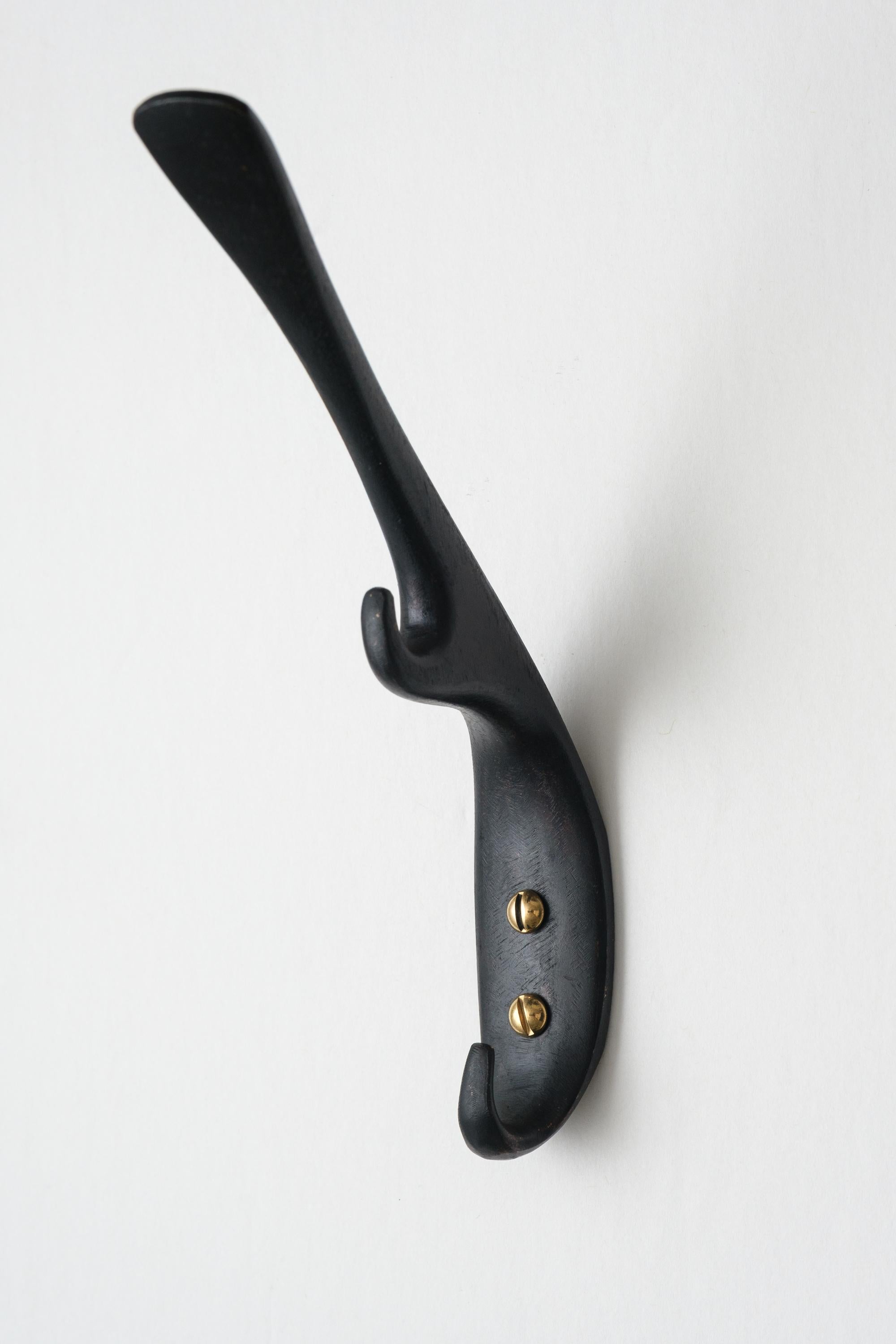 Carl Auböck Model #5439 Patinated Brass Hook For Sale 1