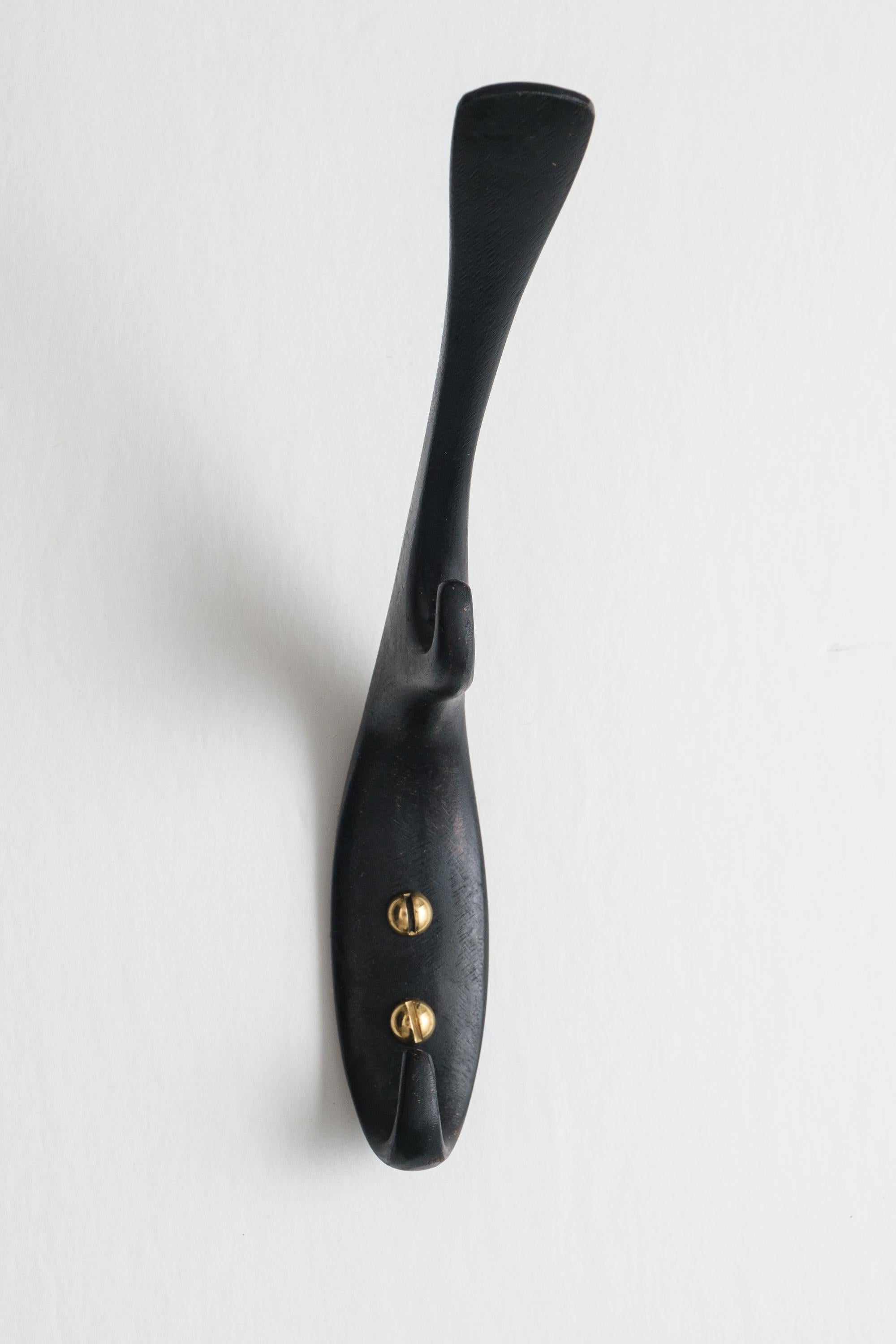 Carl Auböck Model #5439 Patinated Brass Hook For Sale 2