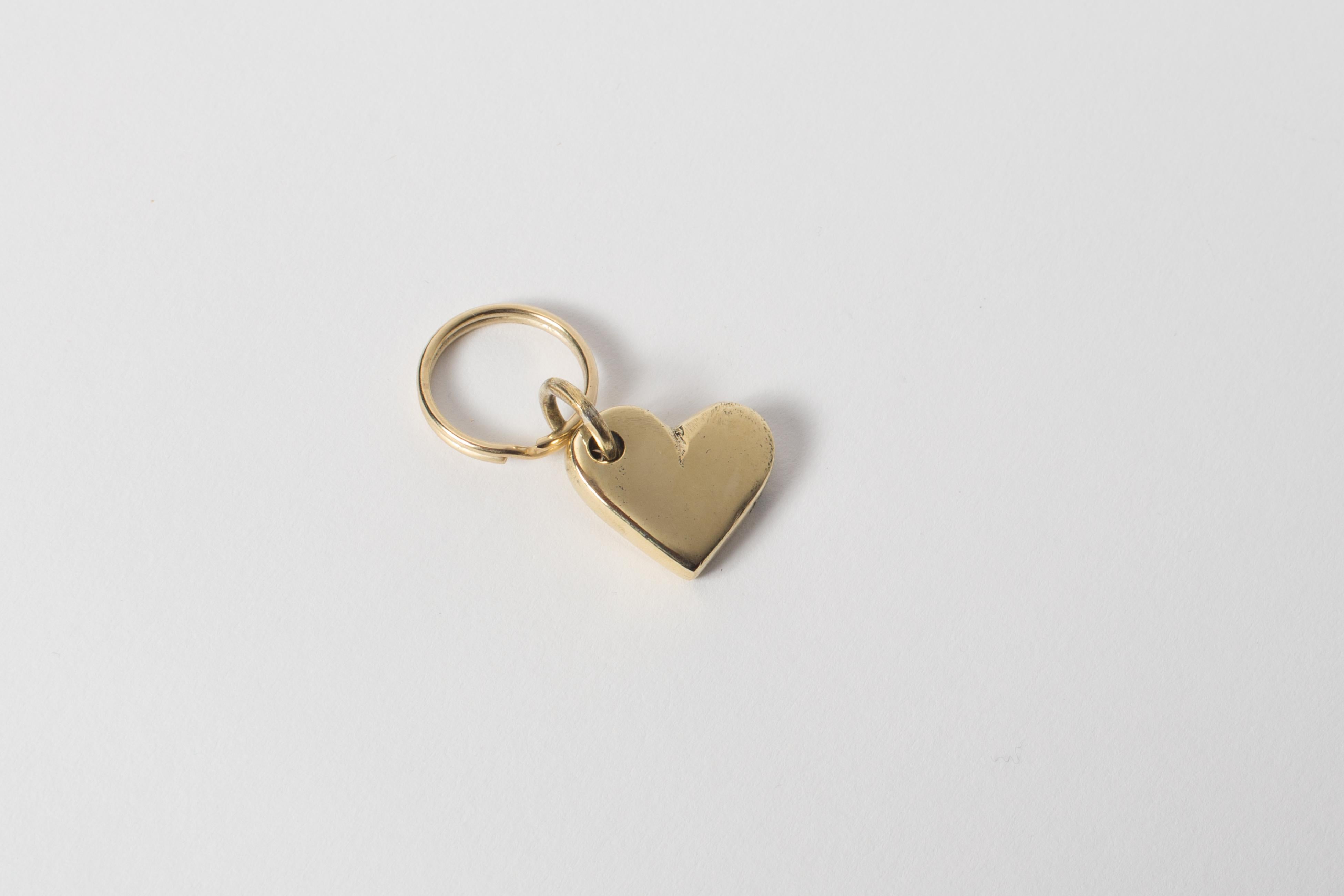 Austrian Carl Auböck Model #5600 'Heart' Solid Brass Keyring w/ Signature For Sale