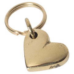 Carl Auböck Model #5600 'Heart' Solid Brass Keyring w/ Signature