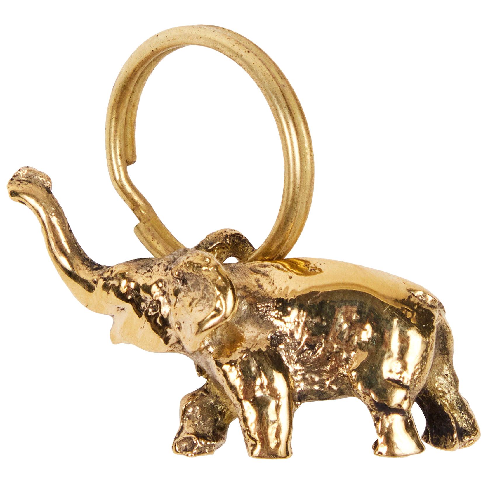 Carl Auböck Model #5607 'Elephant' Brass Figurine Keyring