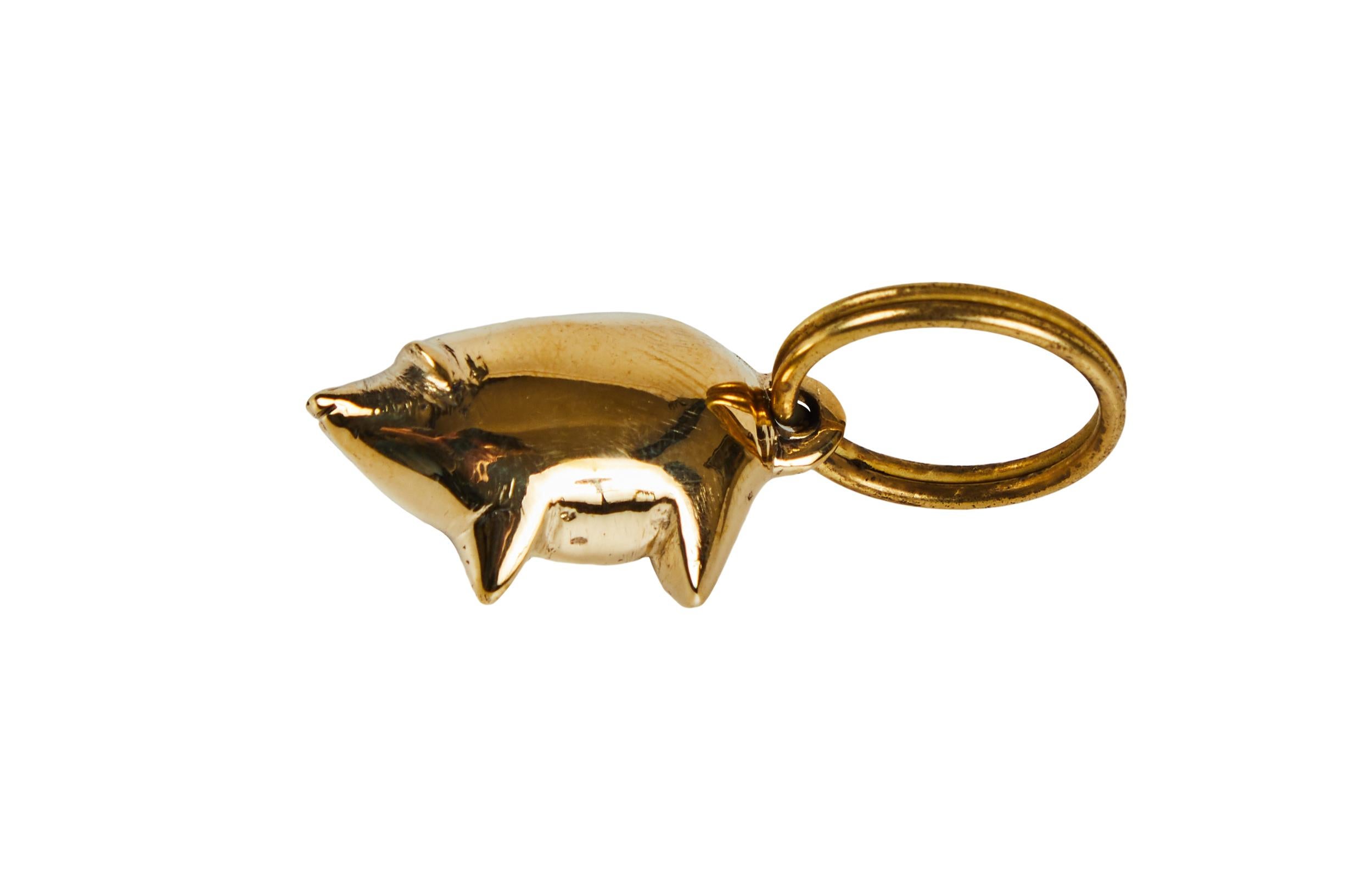 Carl Auböck Model #5608 'Donkey' Brass Figurine Keyring In New Condition For Sale In Glendale, CA