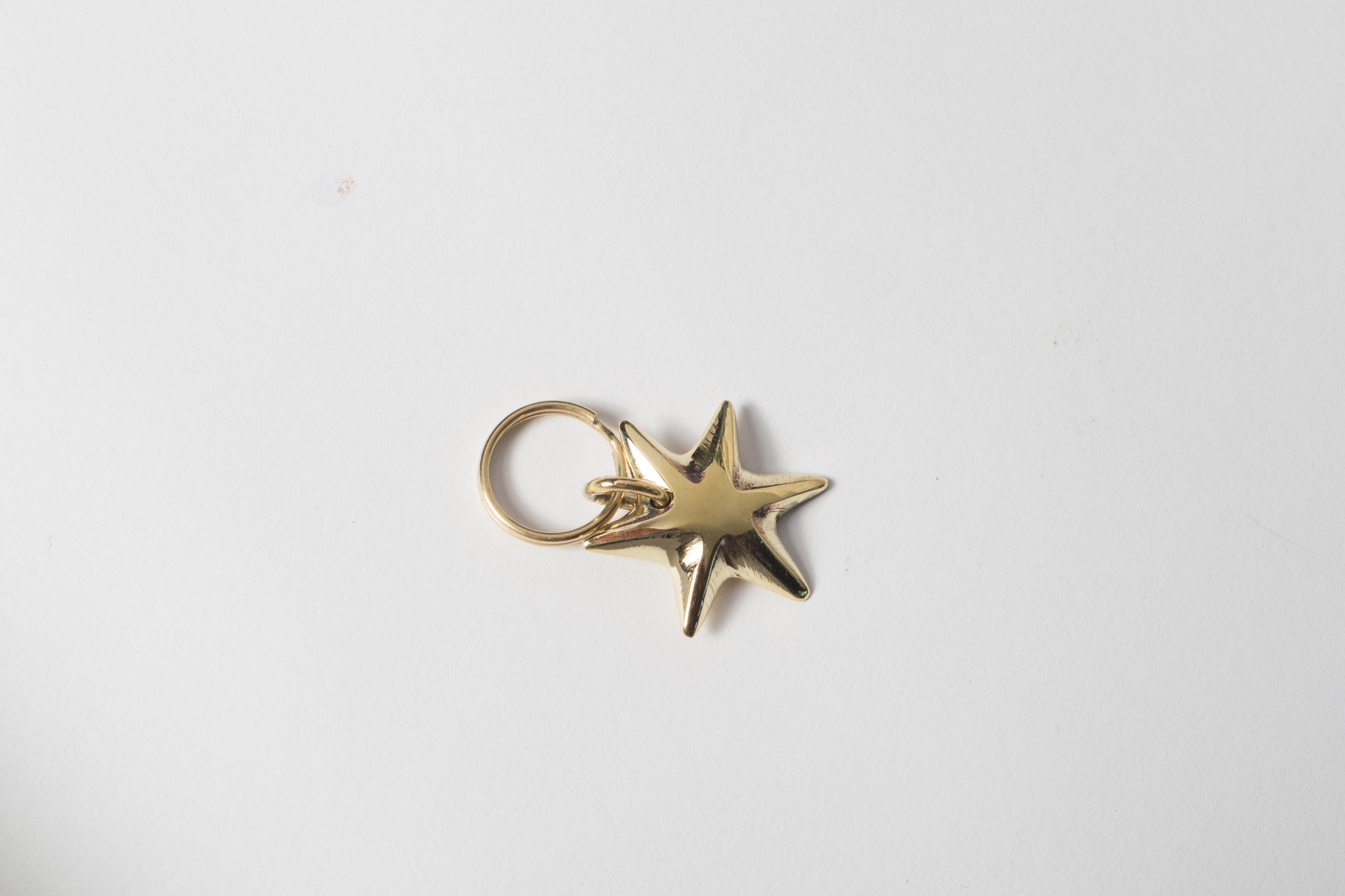 Carl Auböck Model #5615 'Star' Solid Brass Keyring with Signature For Sale 1