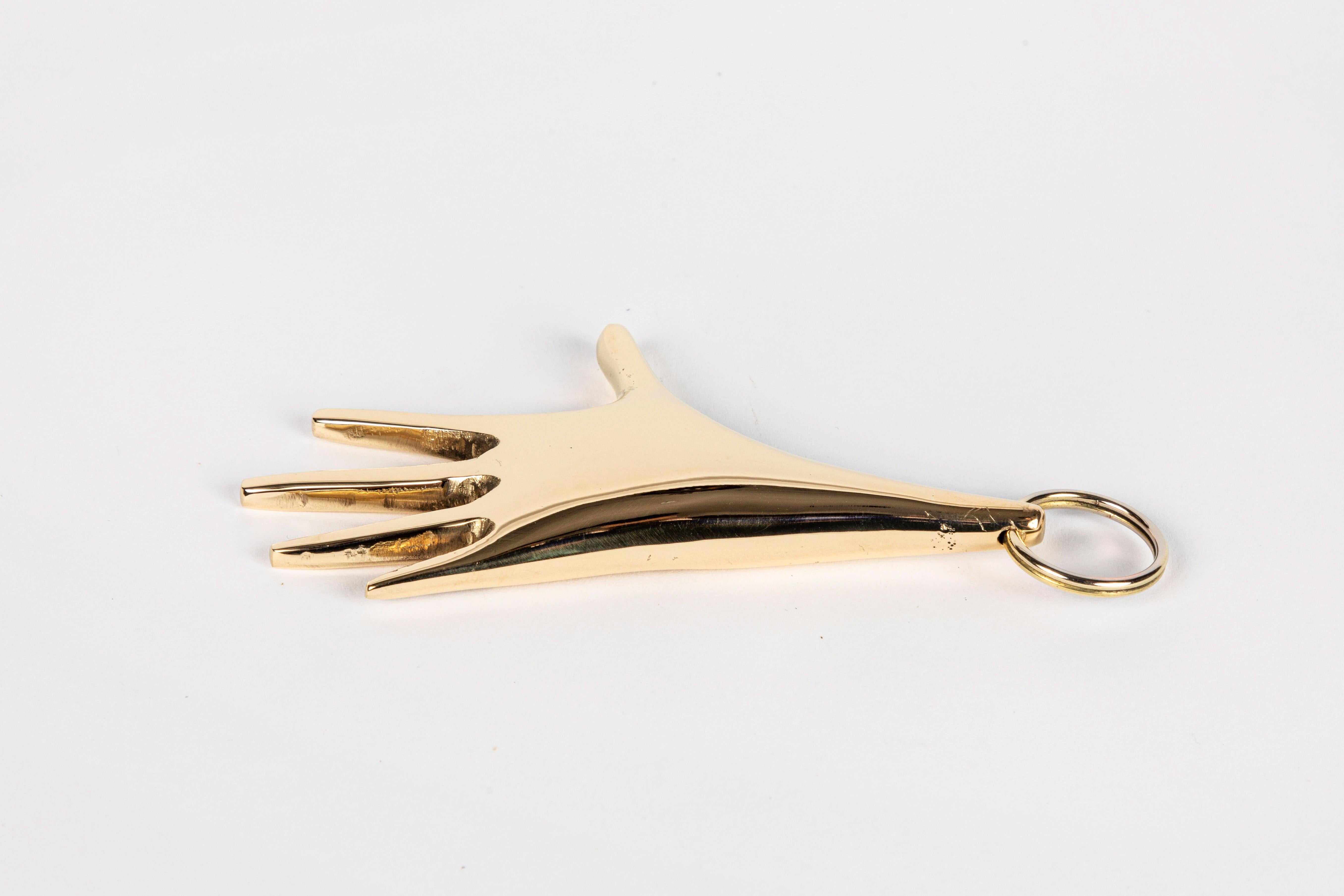 Mid-Century Modern Carl Auböck Model #5732 'Hand' Brass Keyring For Sale