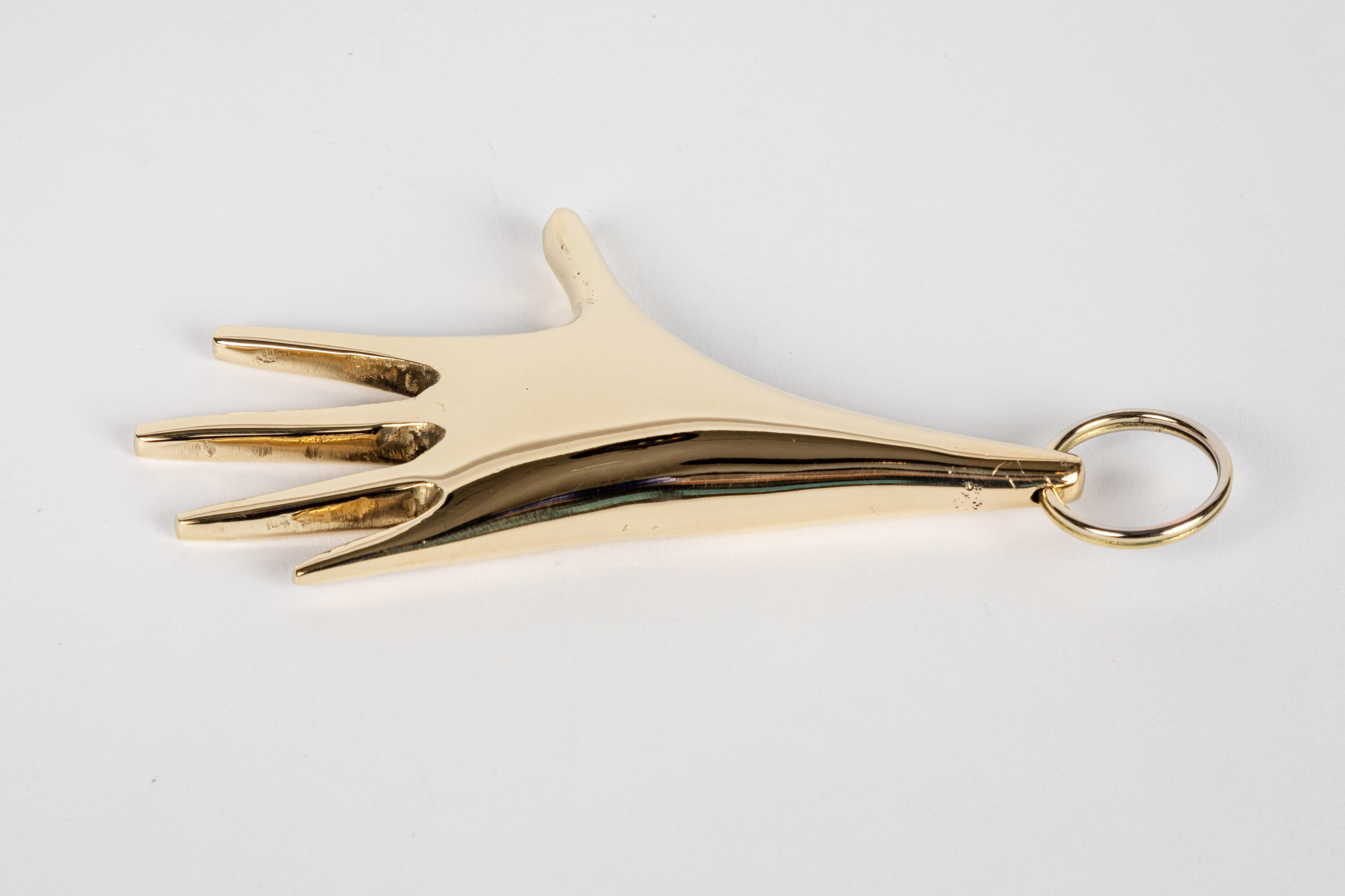 Carl Auböck Model #5732 'Hand' Brass Keyring In New Condition For Sale In Glendale, CA