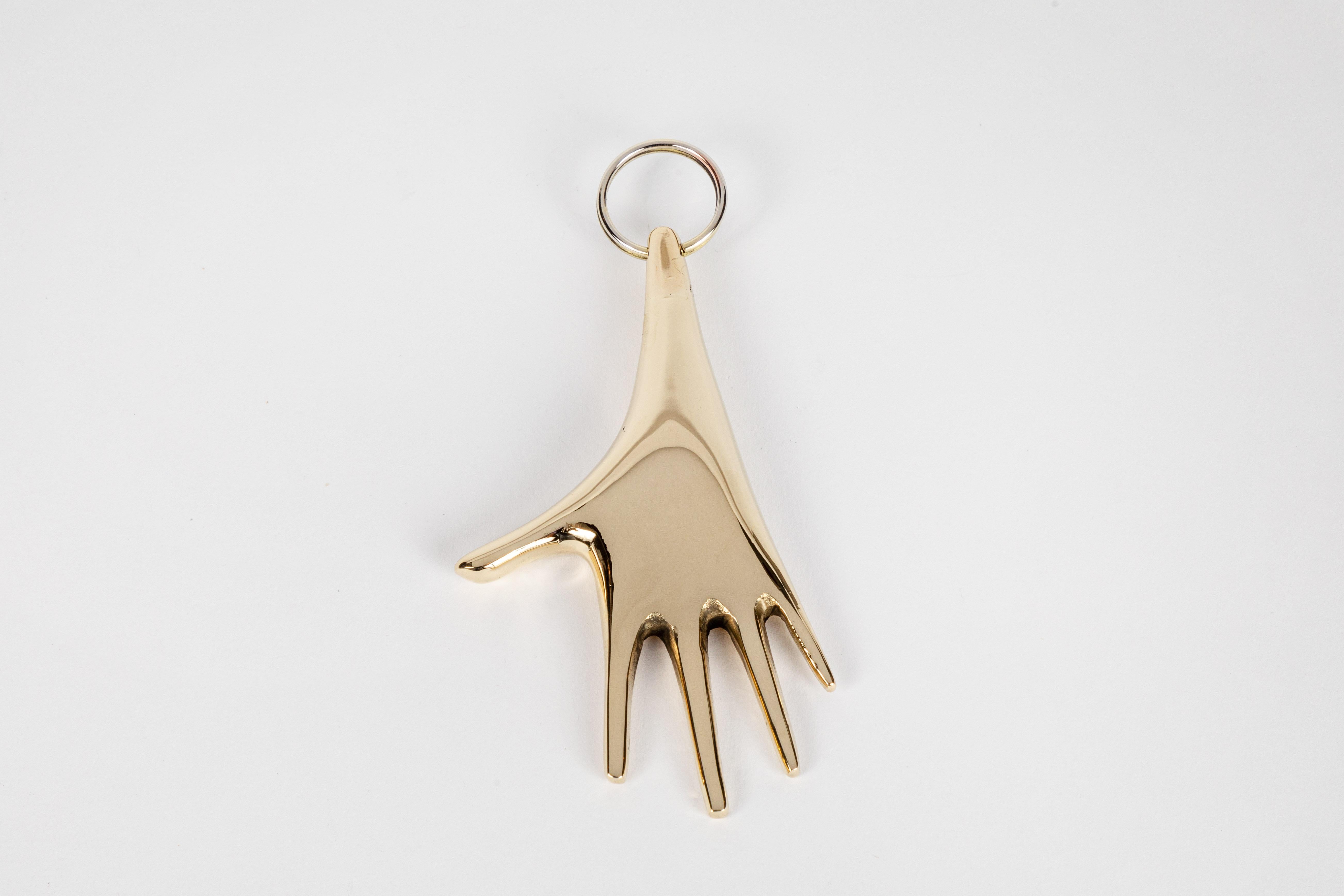 Contemporary Carl Auböck Model #5732 'Hand' Brass Keyring For Sale