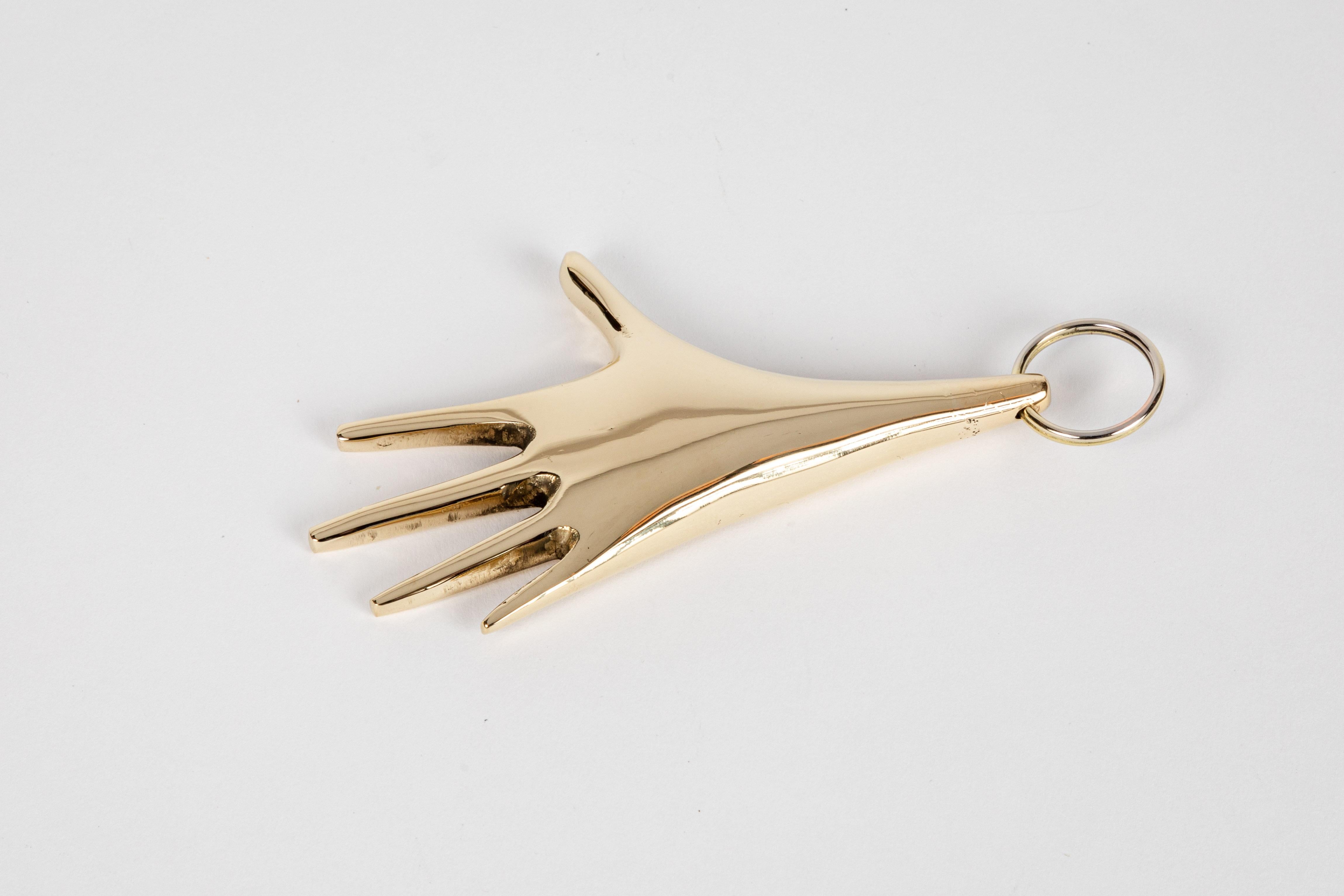 Carl Auböck Modell #5732 'Hand' Schlüsselanhänger aus Messing im Angebot 2
