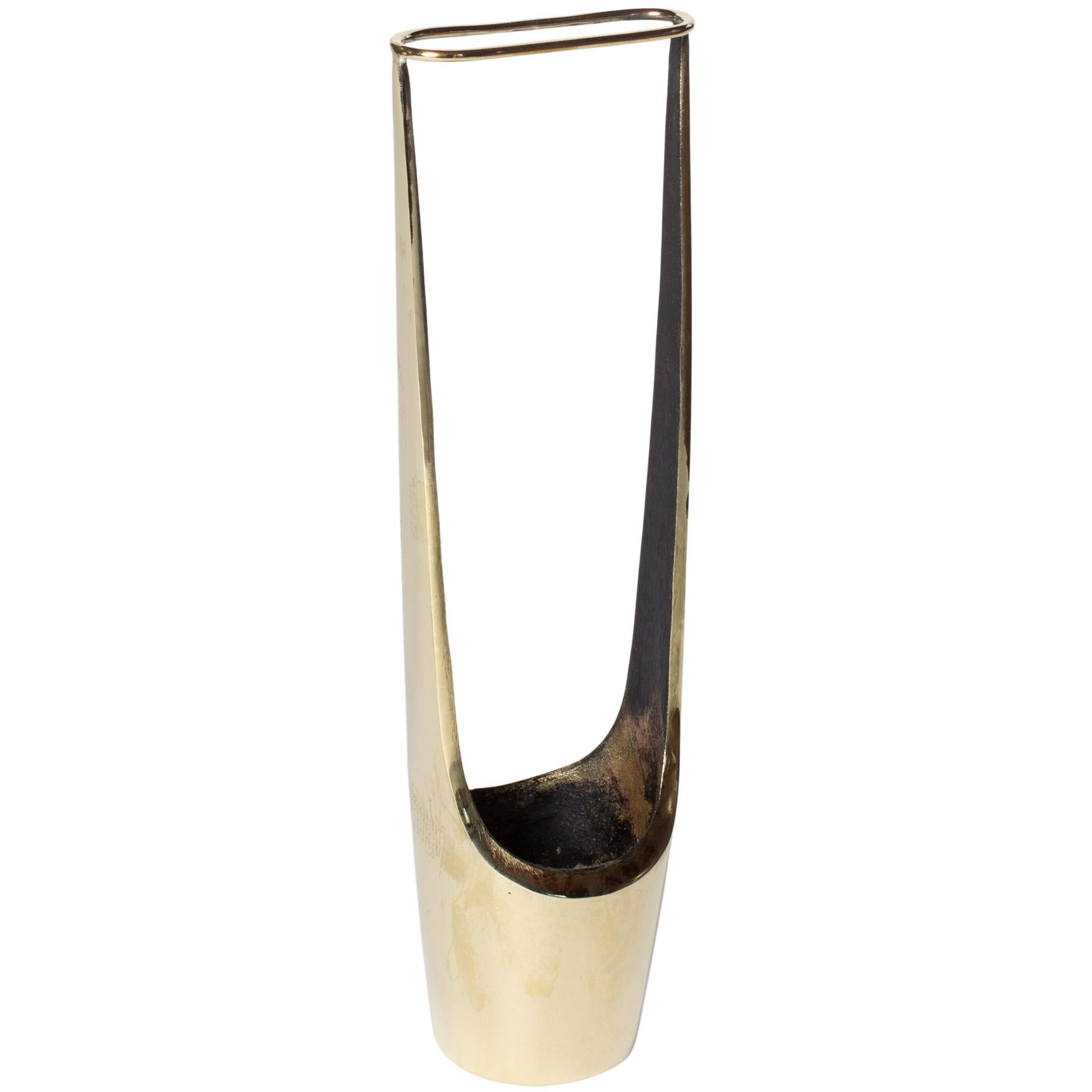 Contemporary Carl Auböck Model #7228 Patinated Brass Vase For Sale